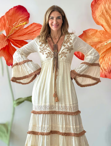 Vestido largo boho natura