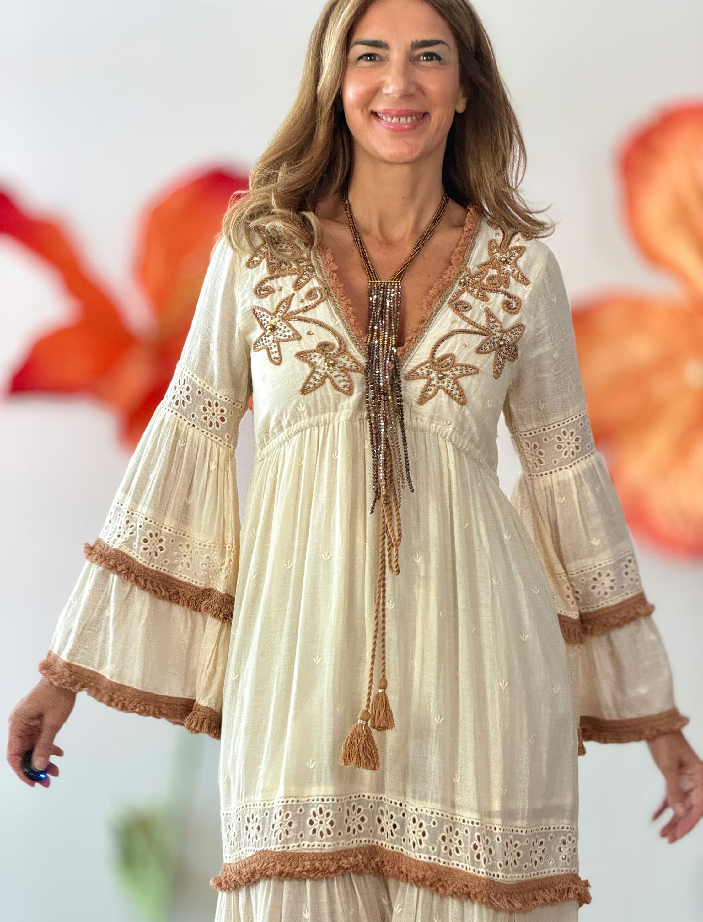 Vestido largo boho natura