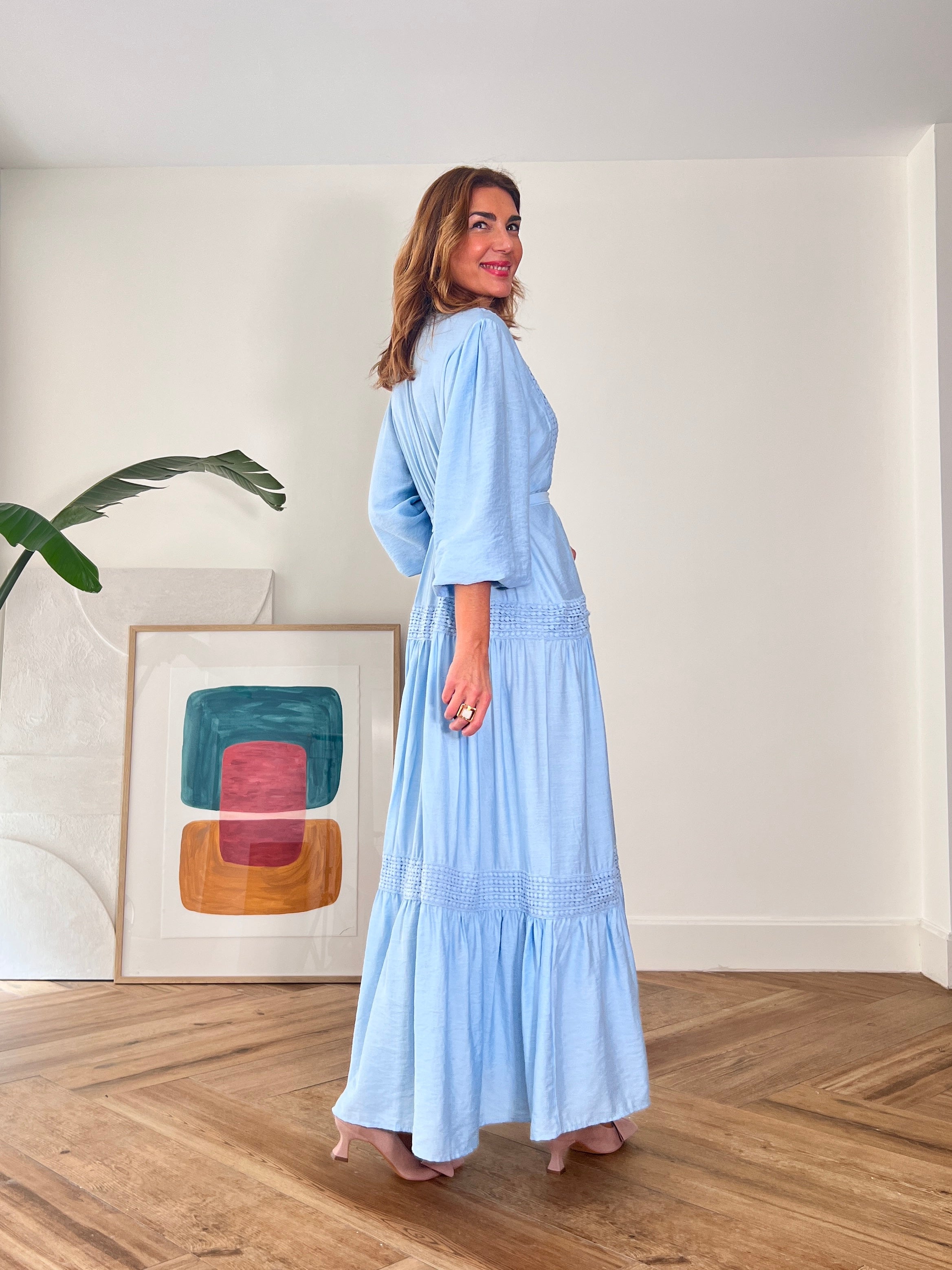 Vestido camisero bonito azul