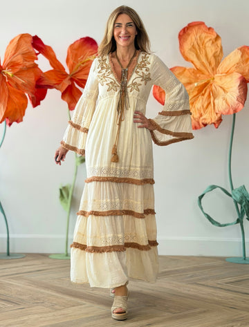 Vestido largo boho natura