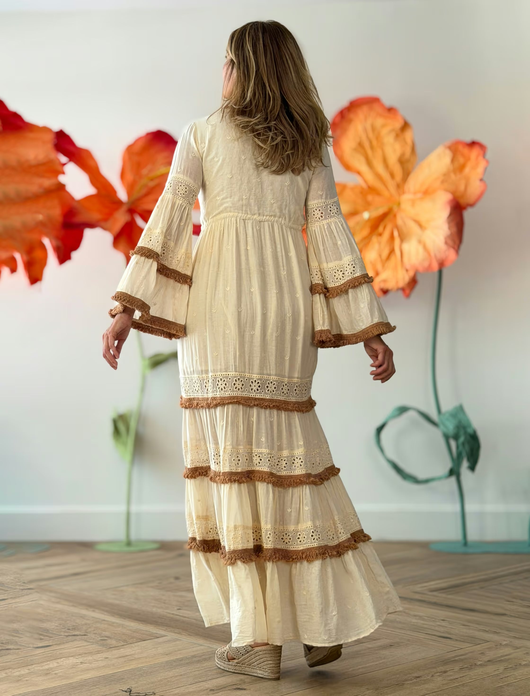Vestido largo boho natura