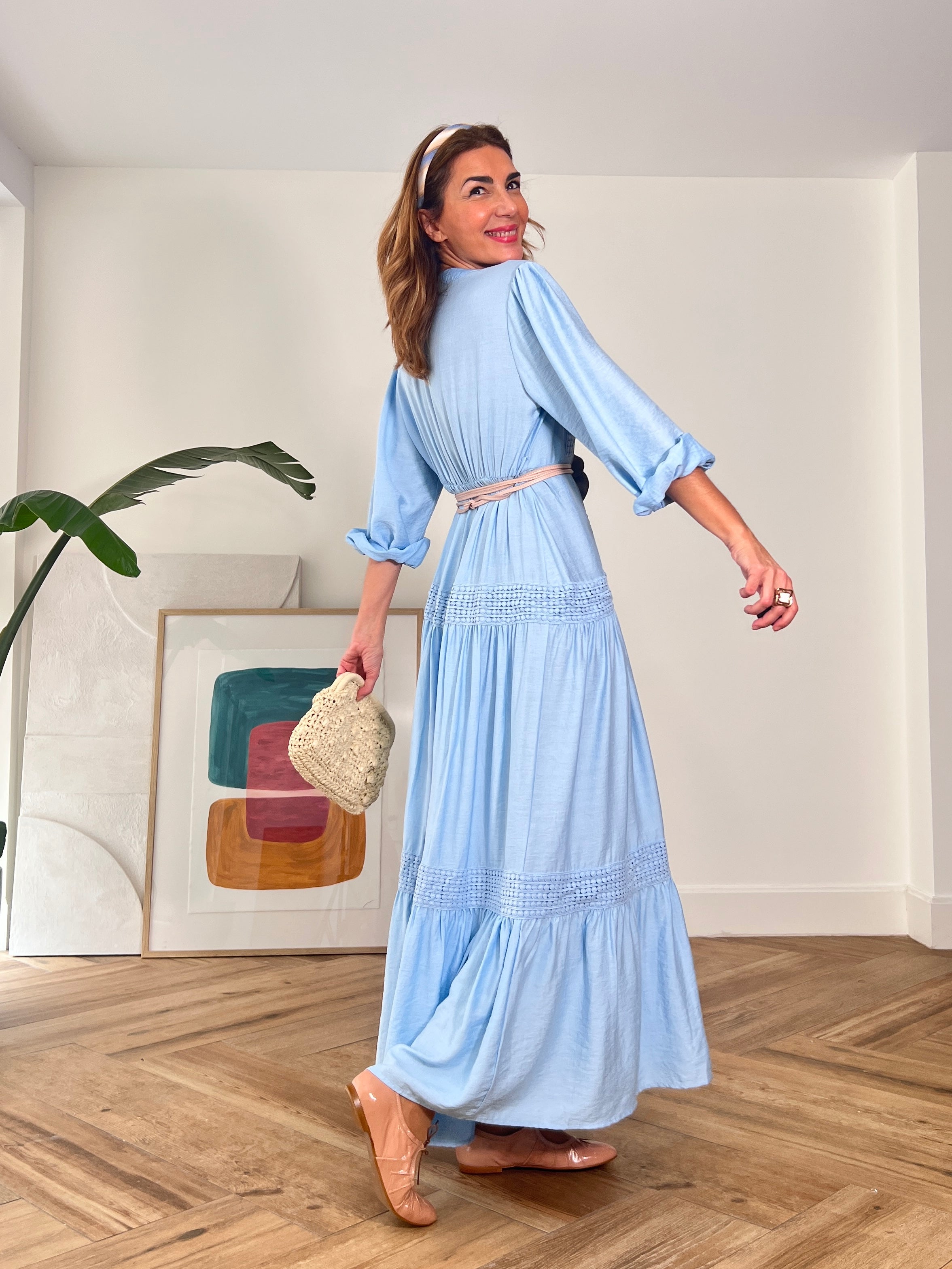 Vestido camisero bonito azul