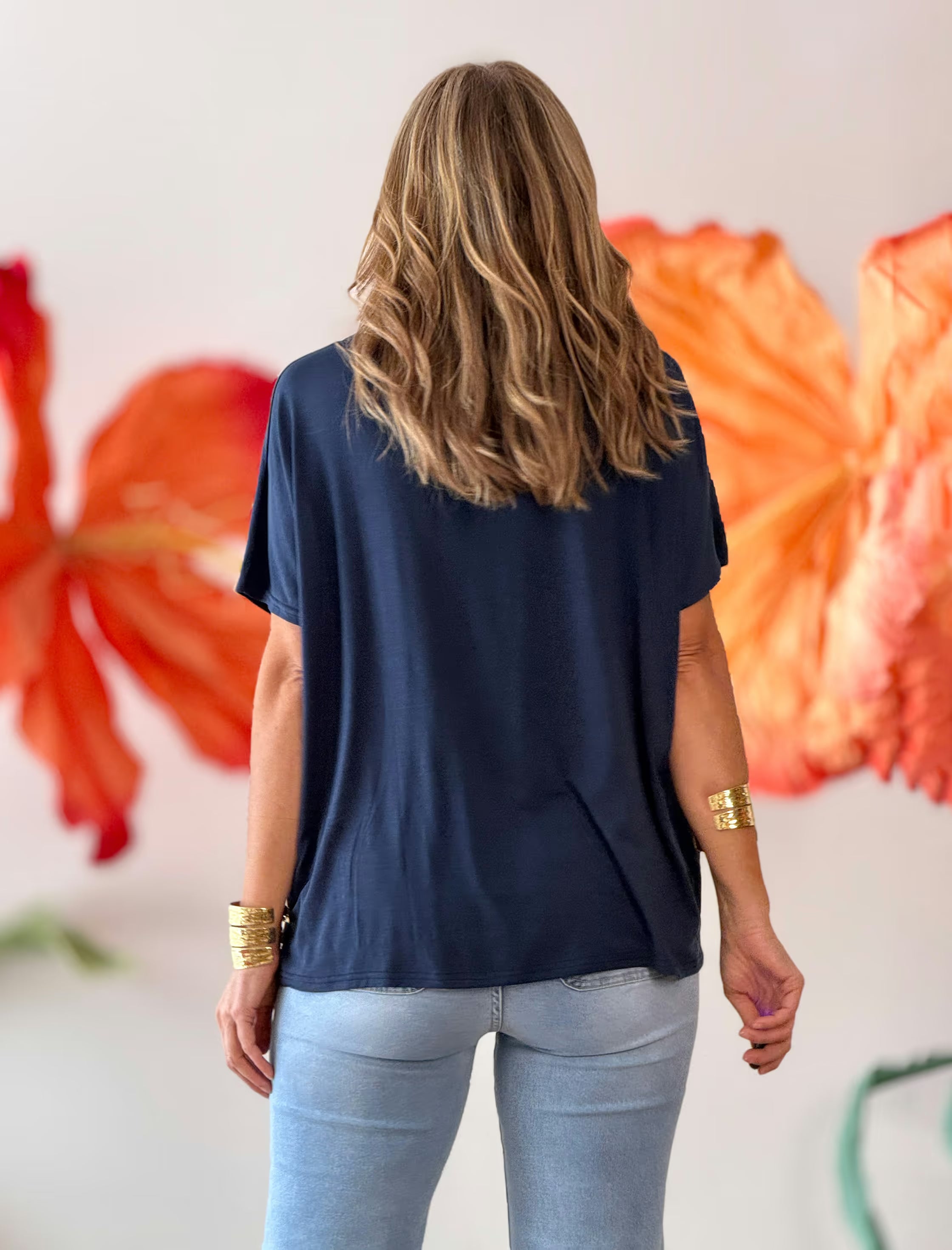 Ideal navy V-neck T-shirt