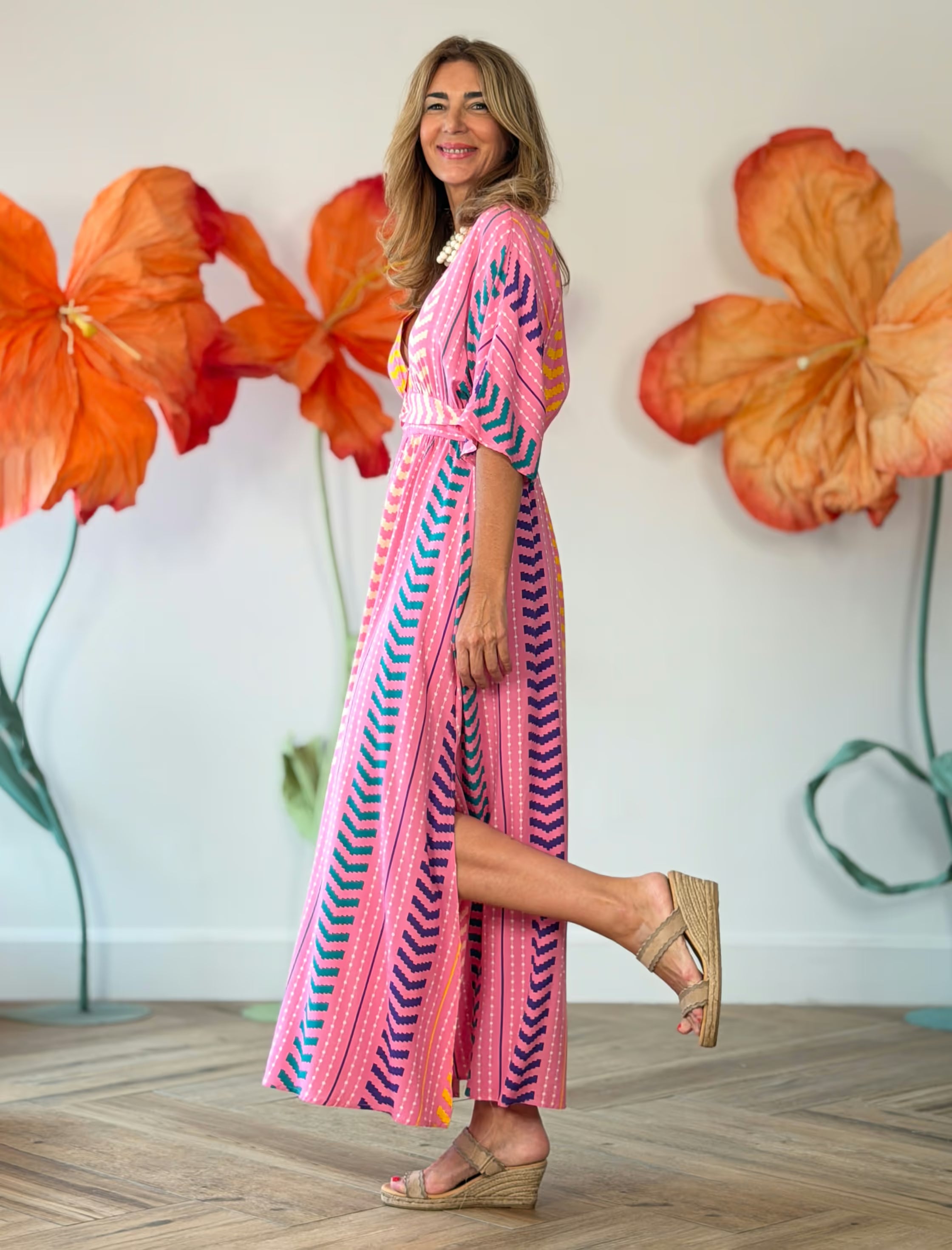 Sandalia cuña espadrille visón