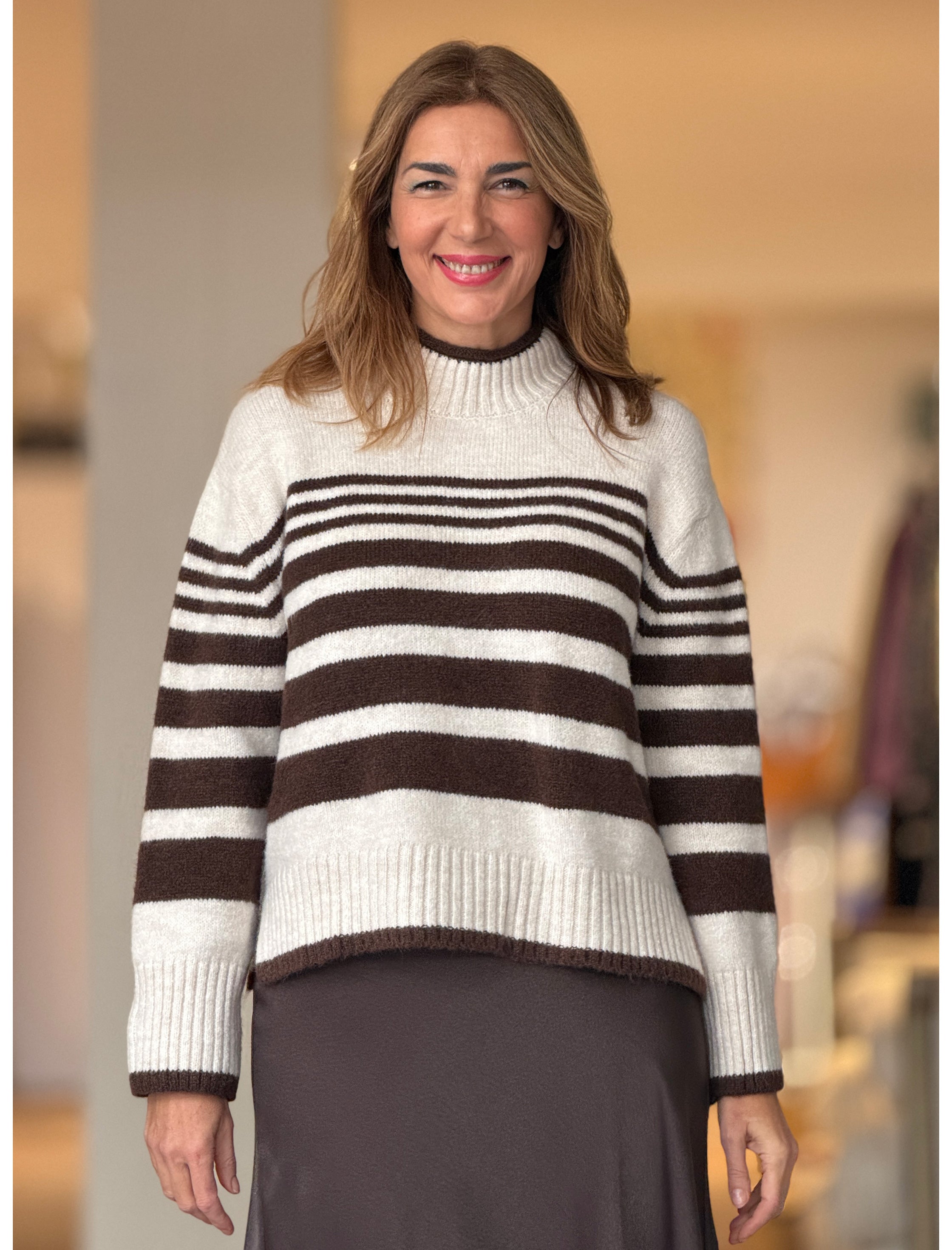 Jersey rayas marrones ideal