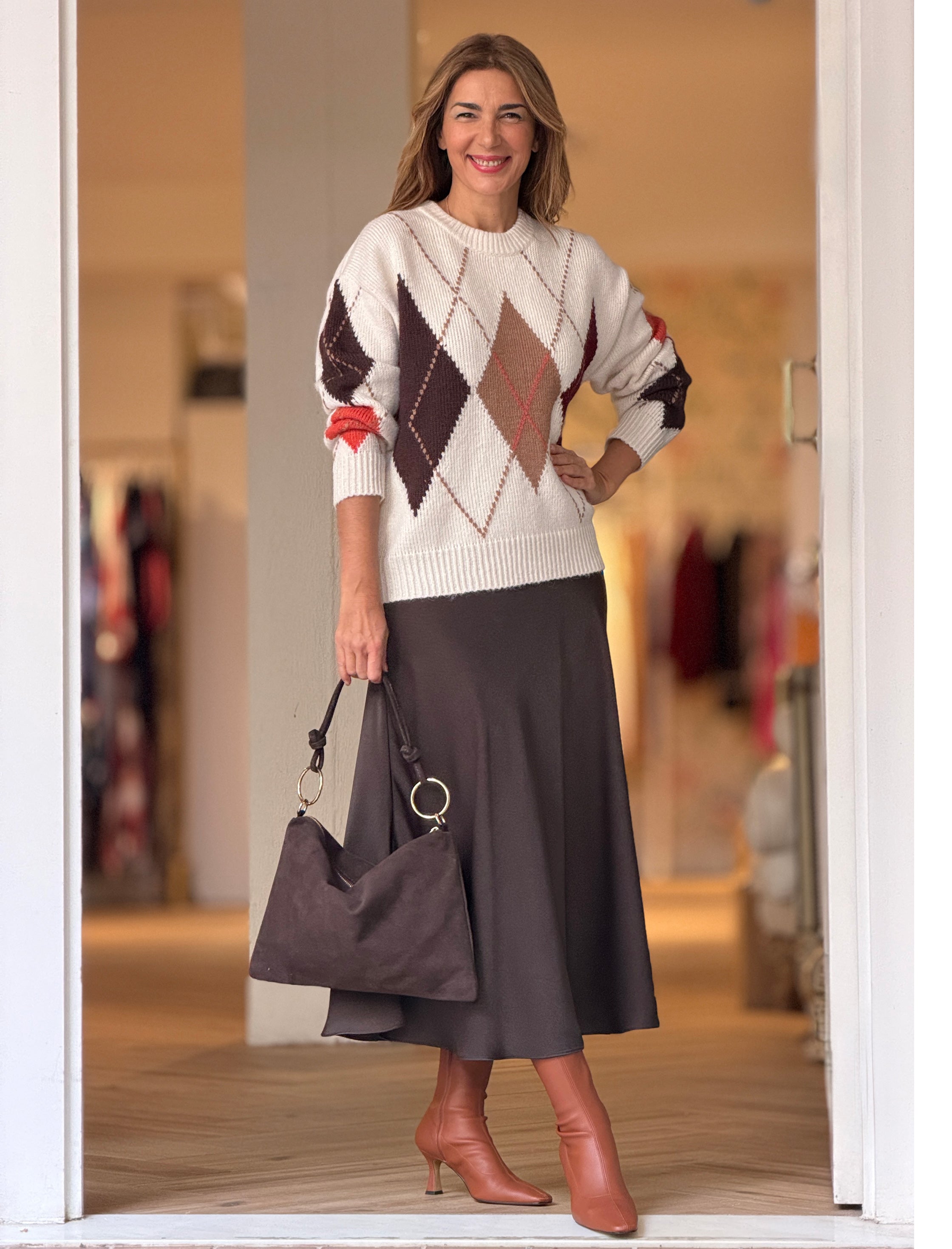 Bolso aros ideal chocolate