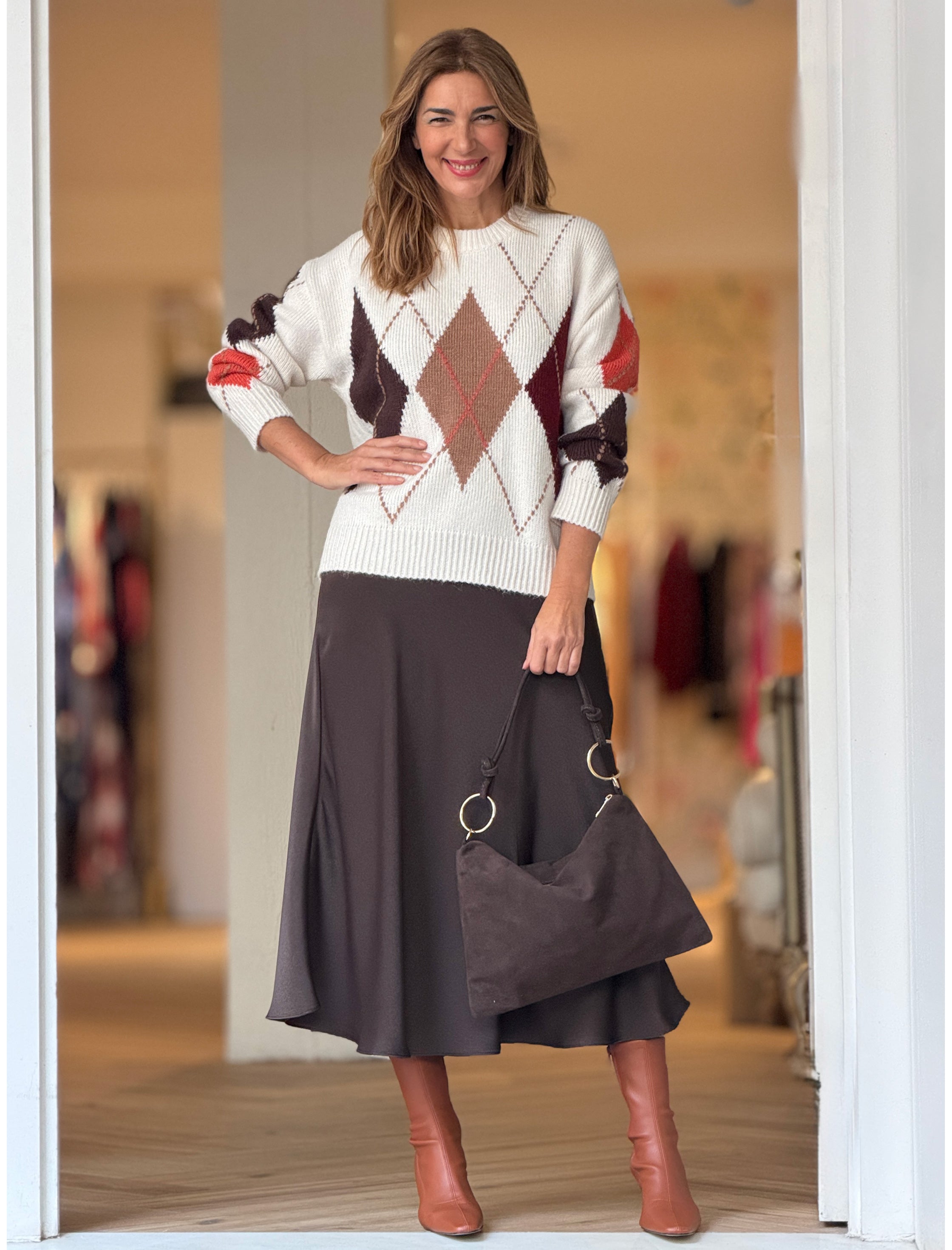 Bolso aros ideal chocolate