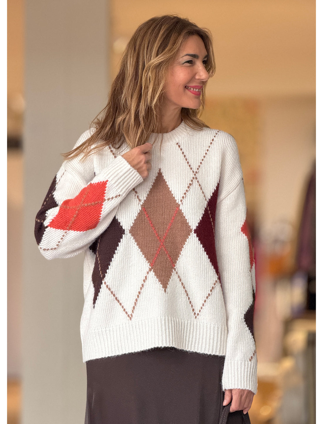 Jersey rombos marrón