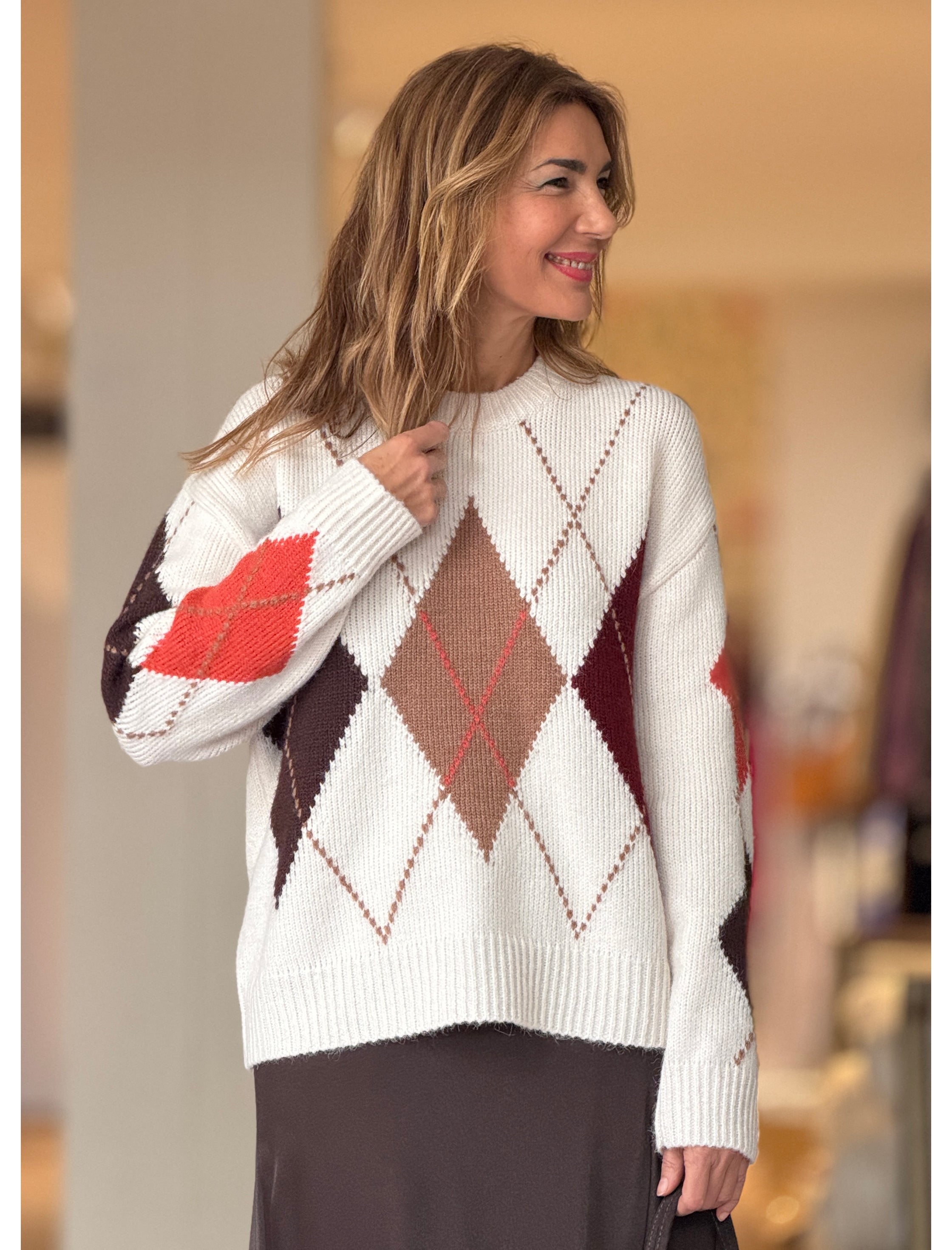 Jersey rombos marrón