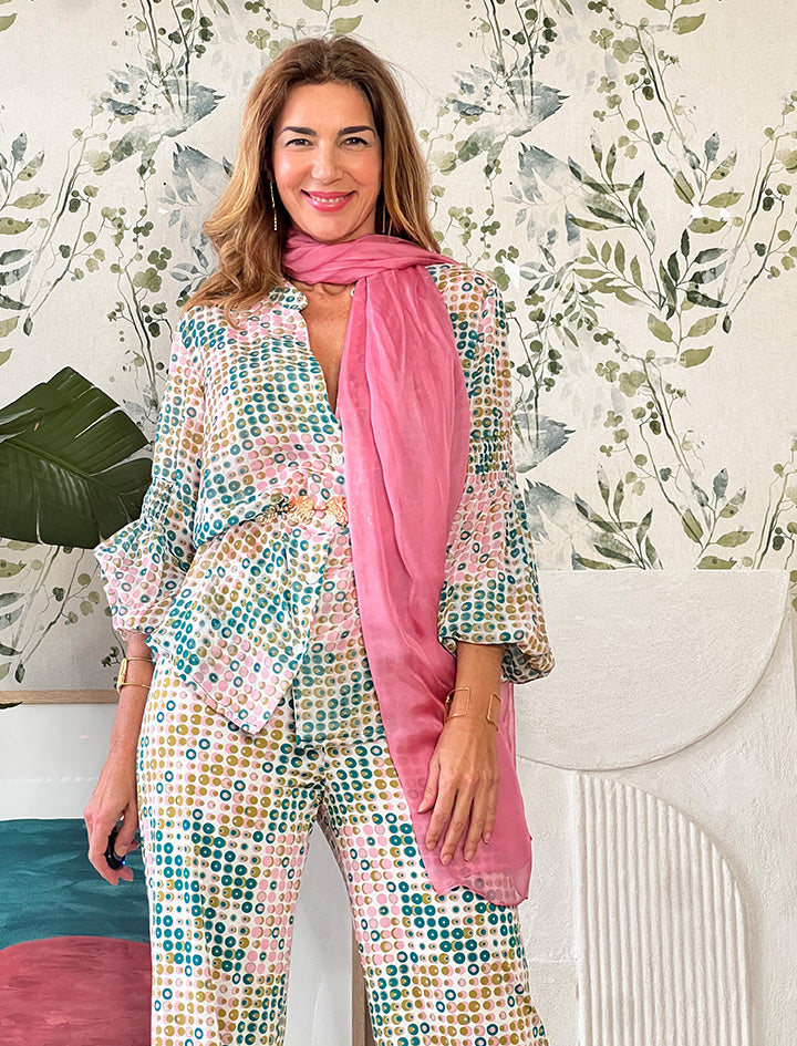 Pañuelo Fluido de Seda Rosa palo