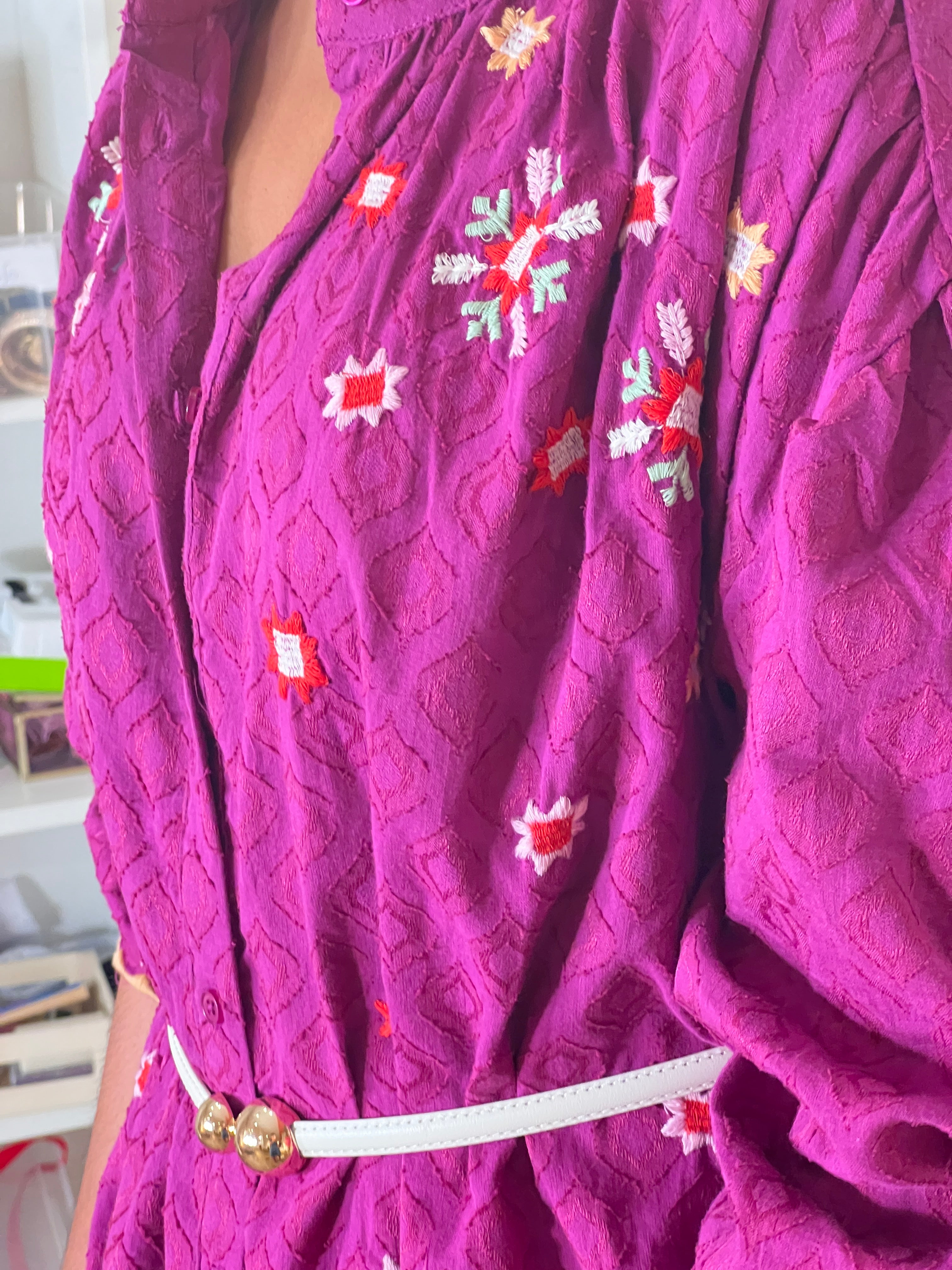 Camisa bordados buganvilla