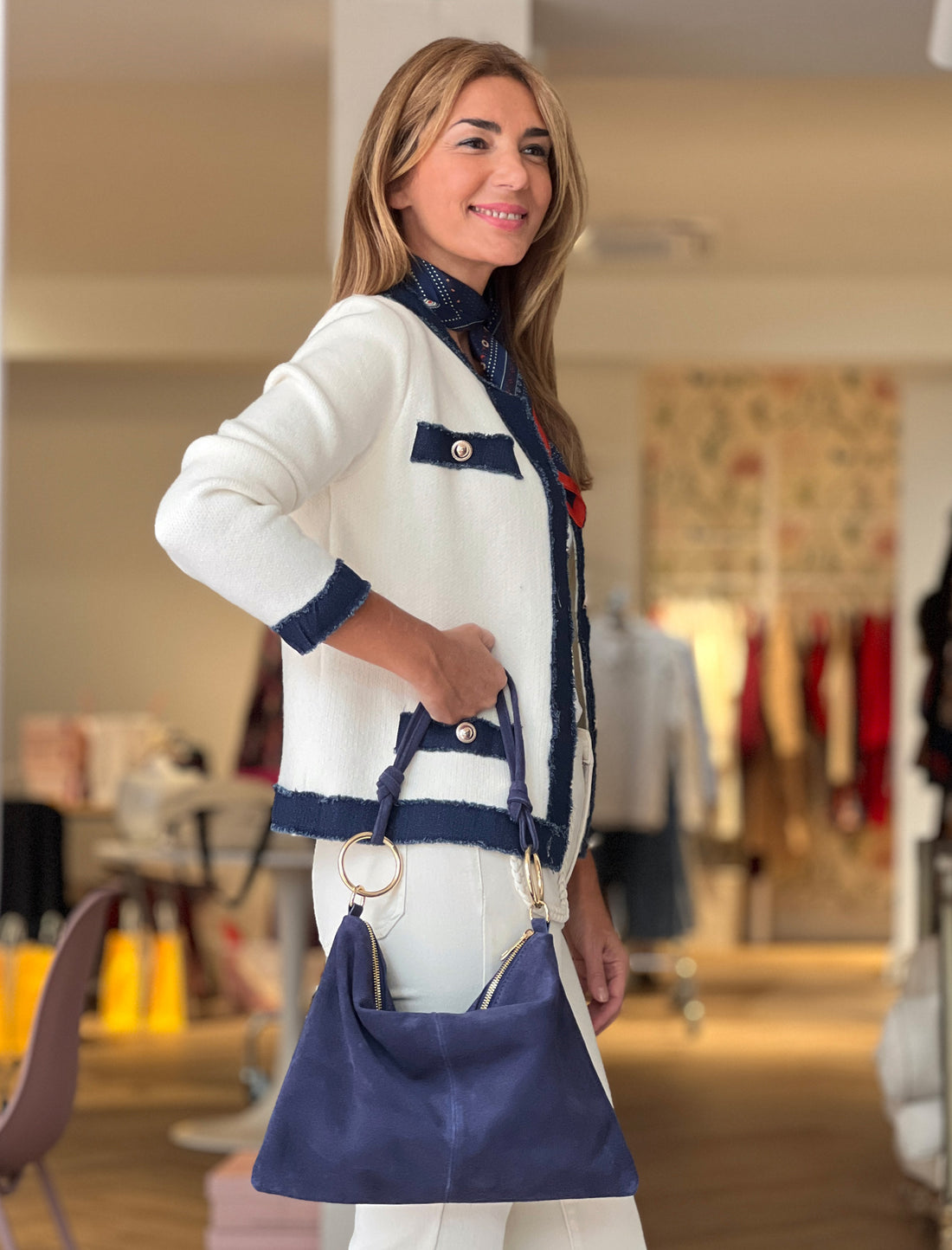 Bolso aros ideal marino