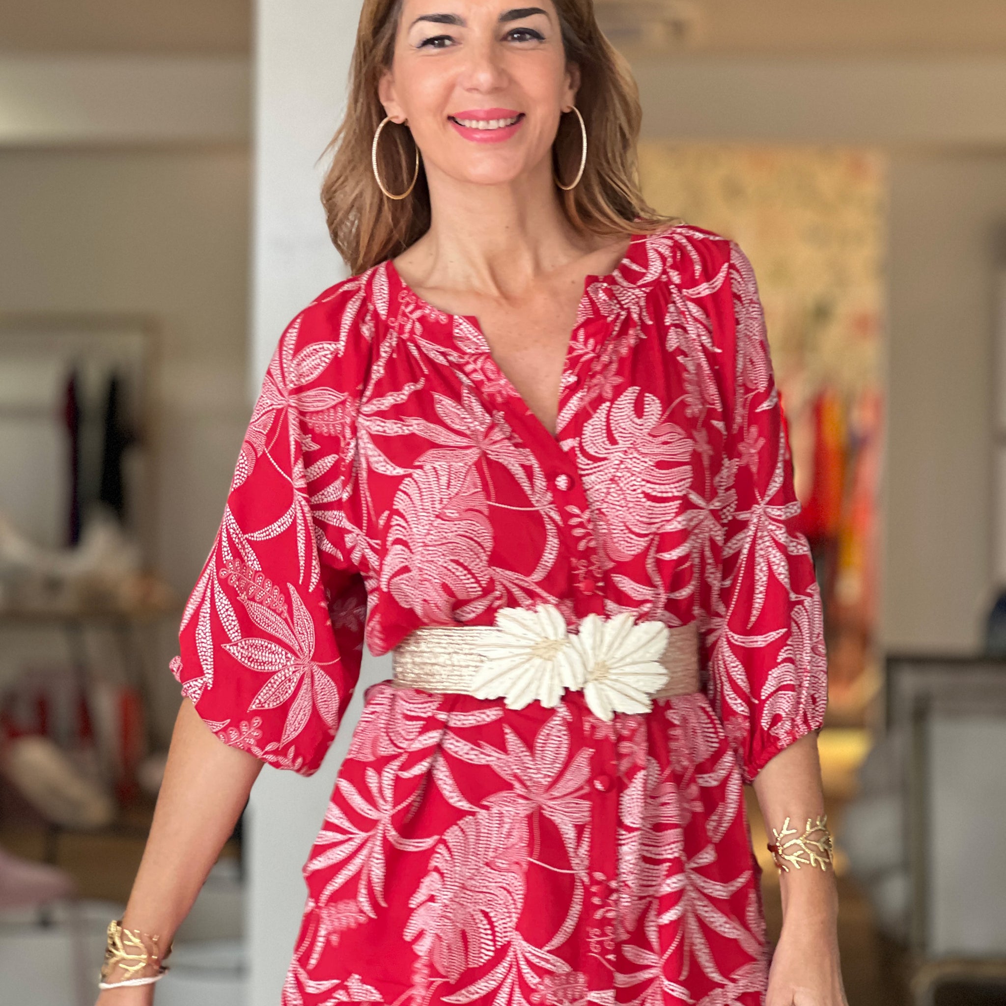 Camisa reversible de viscosa Palms