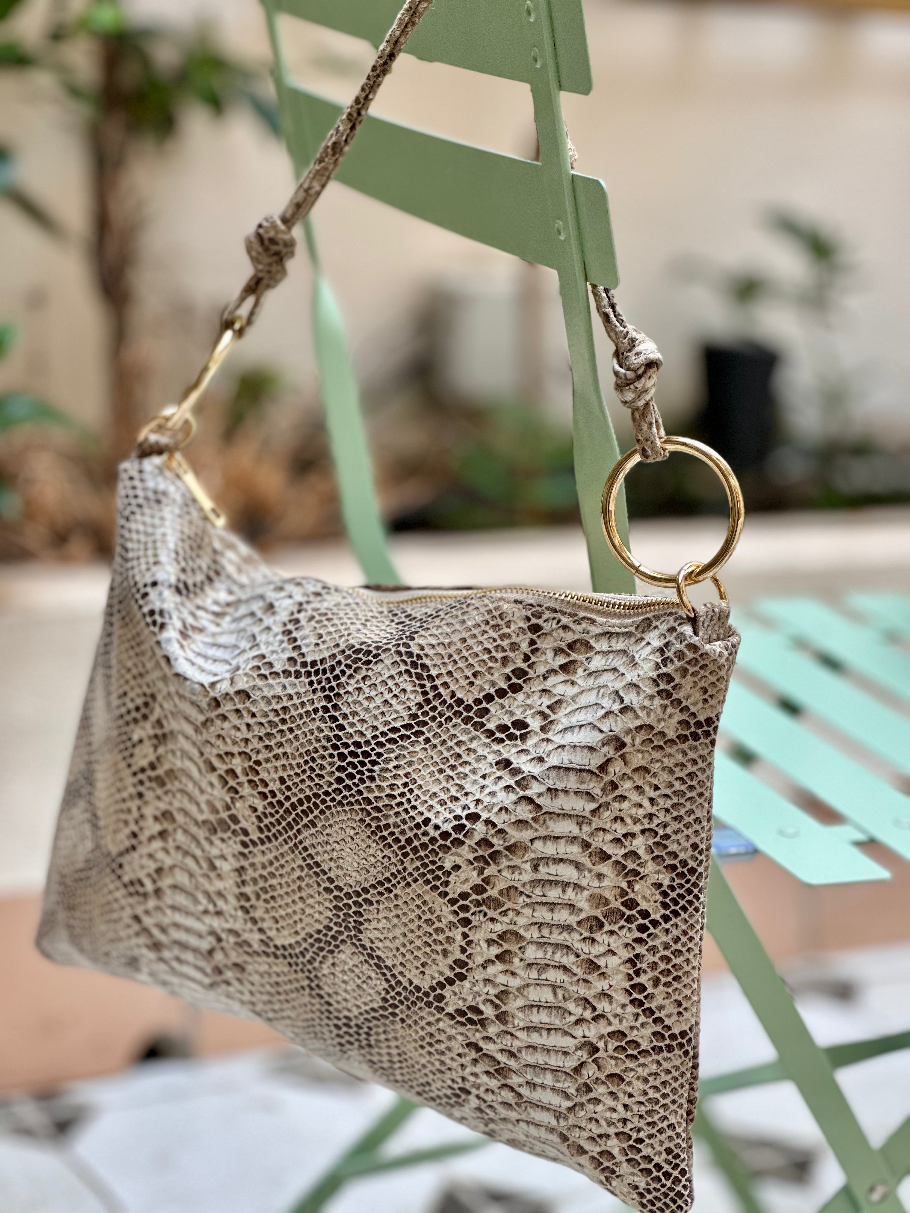 Bolso aros ideal print visón
