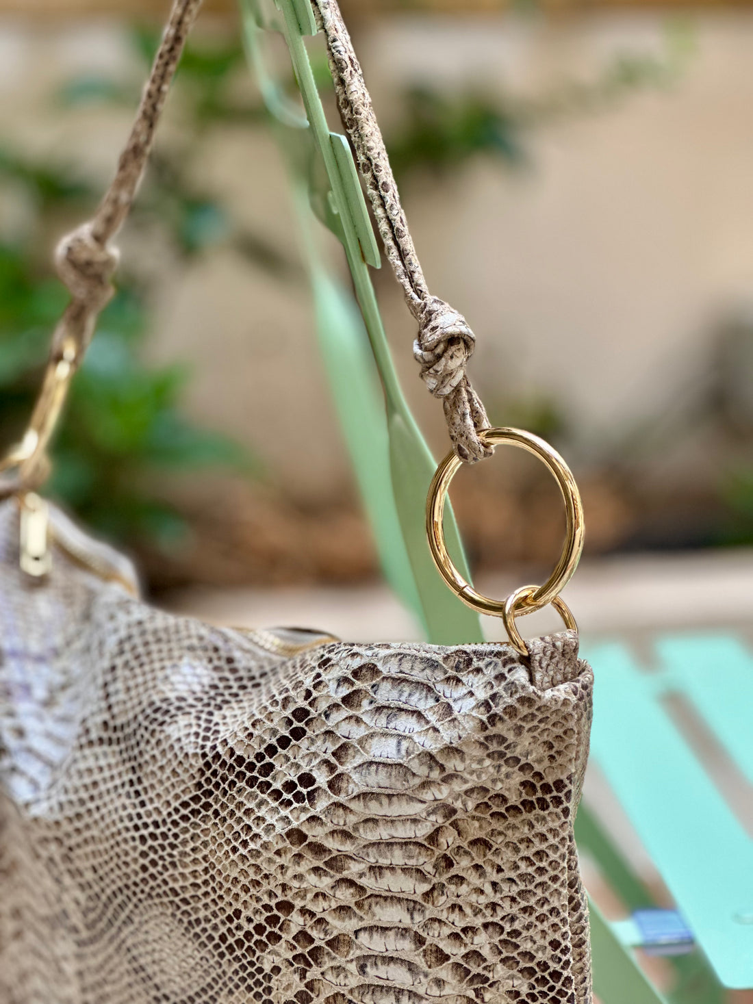 Bolso aros ideal print visón
