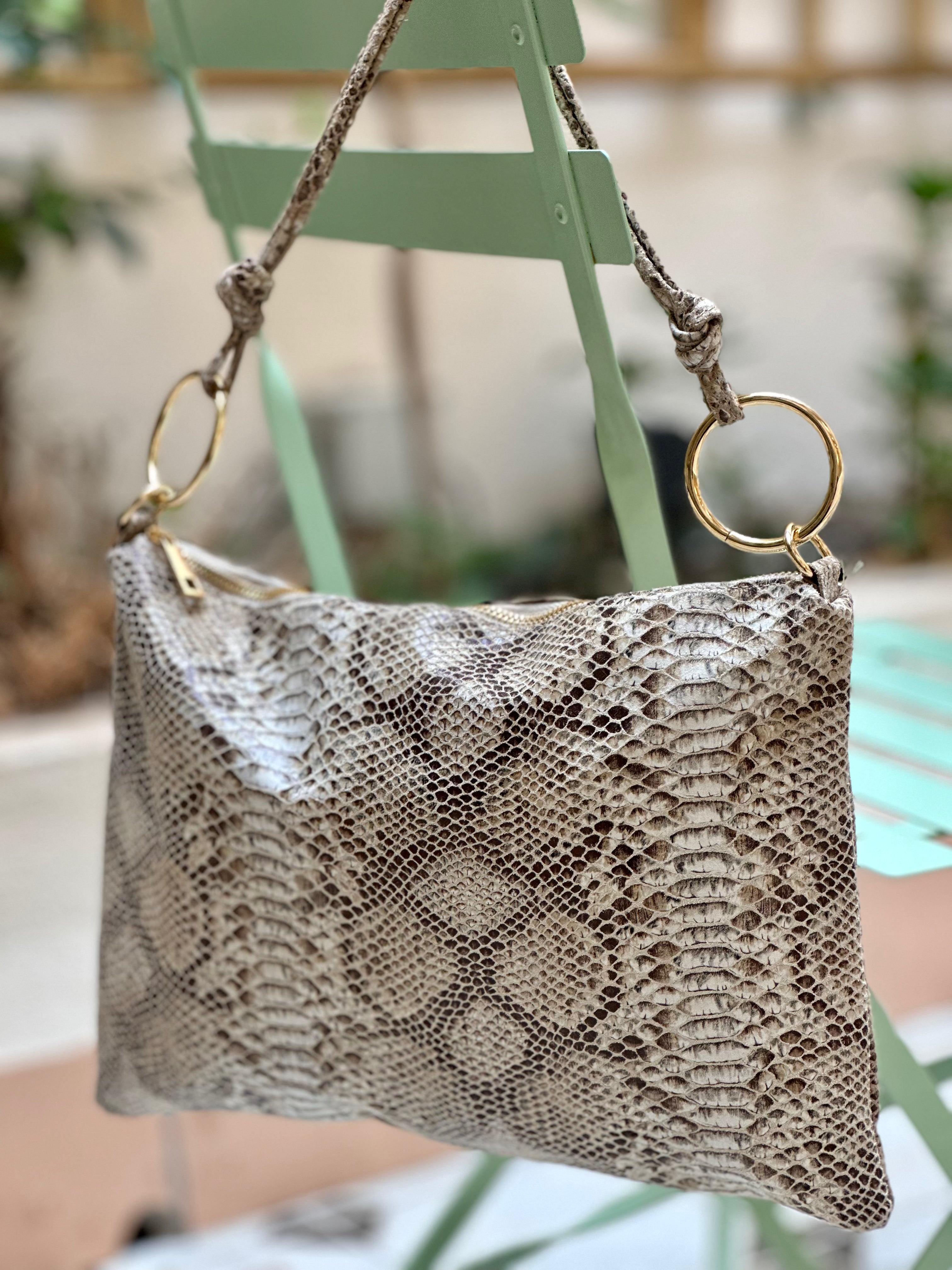 Bolso aros ideal print visón
