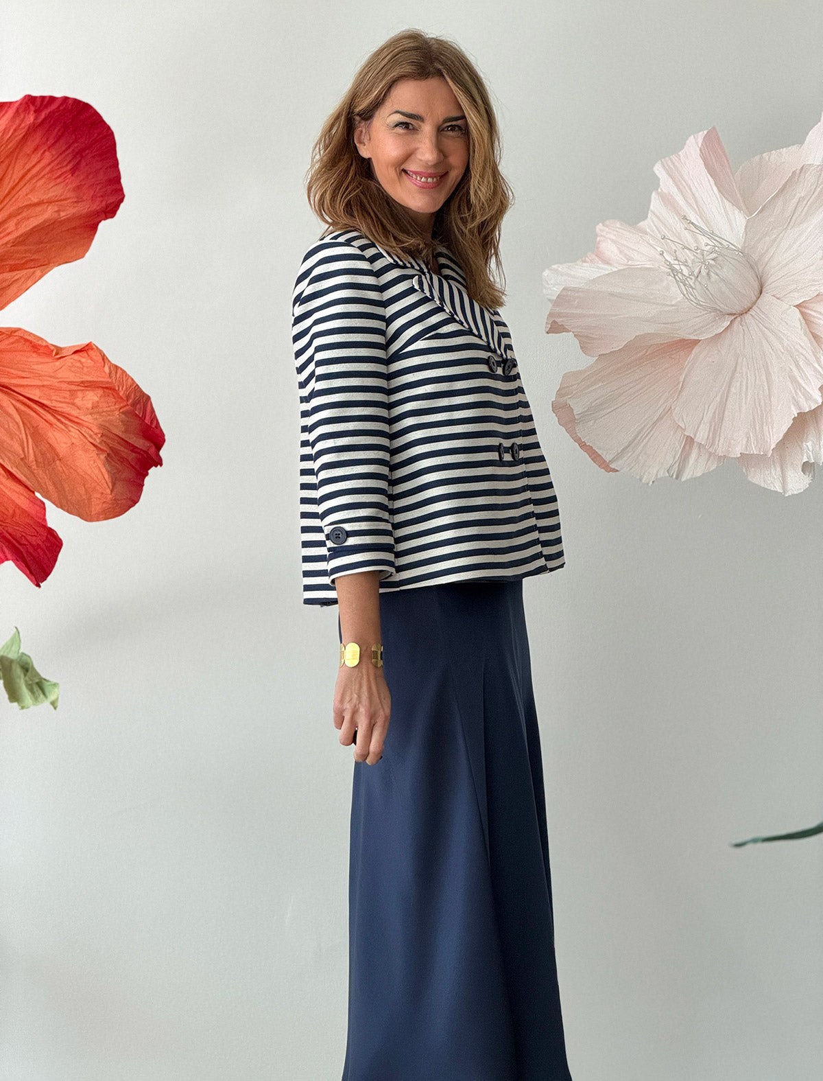 Chaqueta rayas marino superbonita