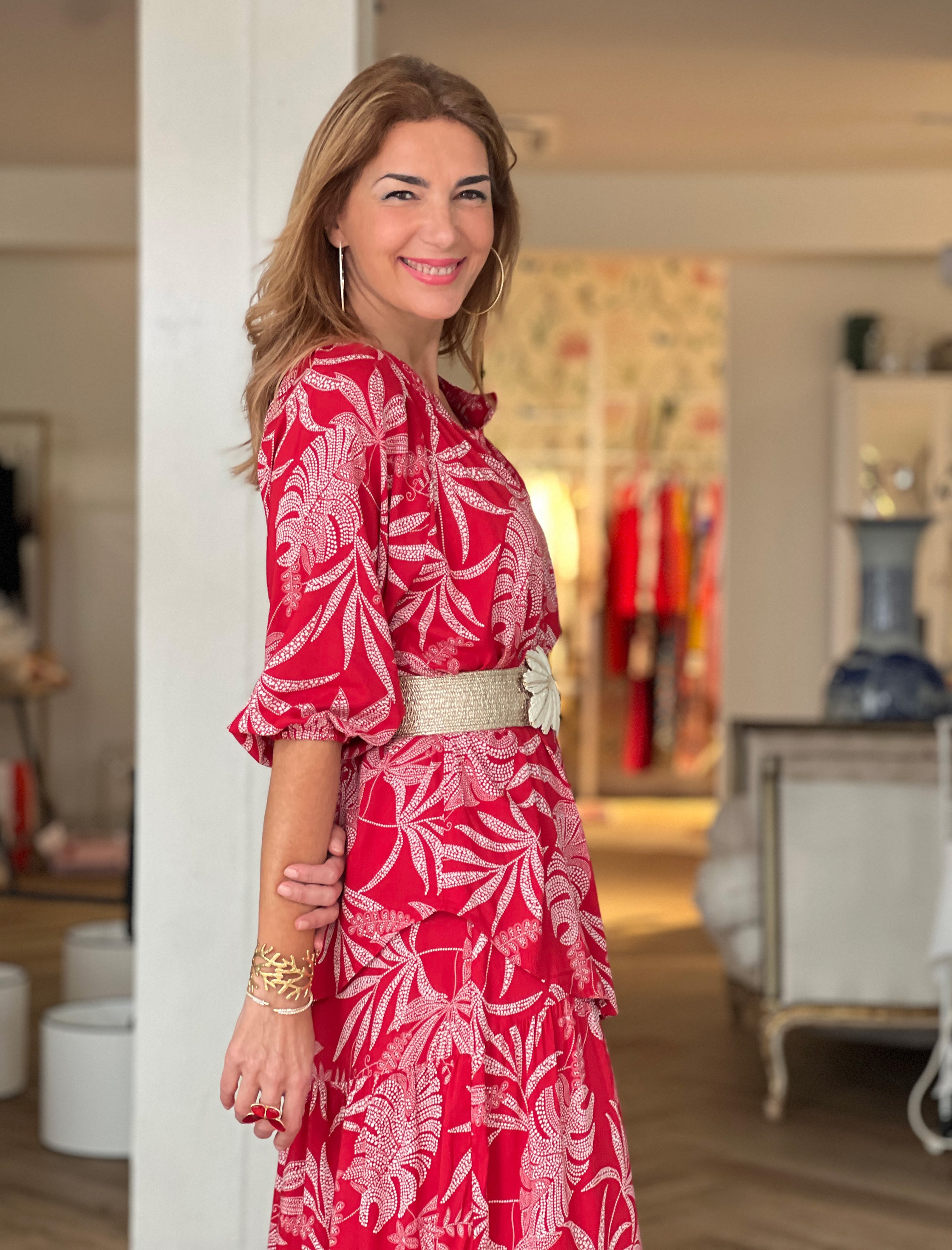 Camisa reversible de viscosa Palms