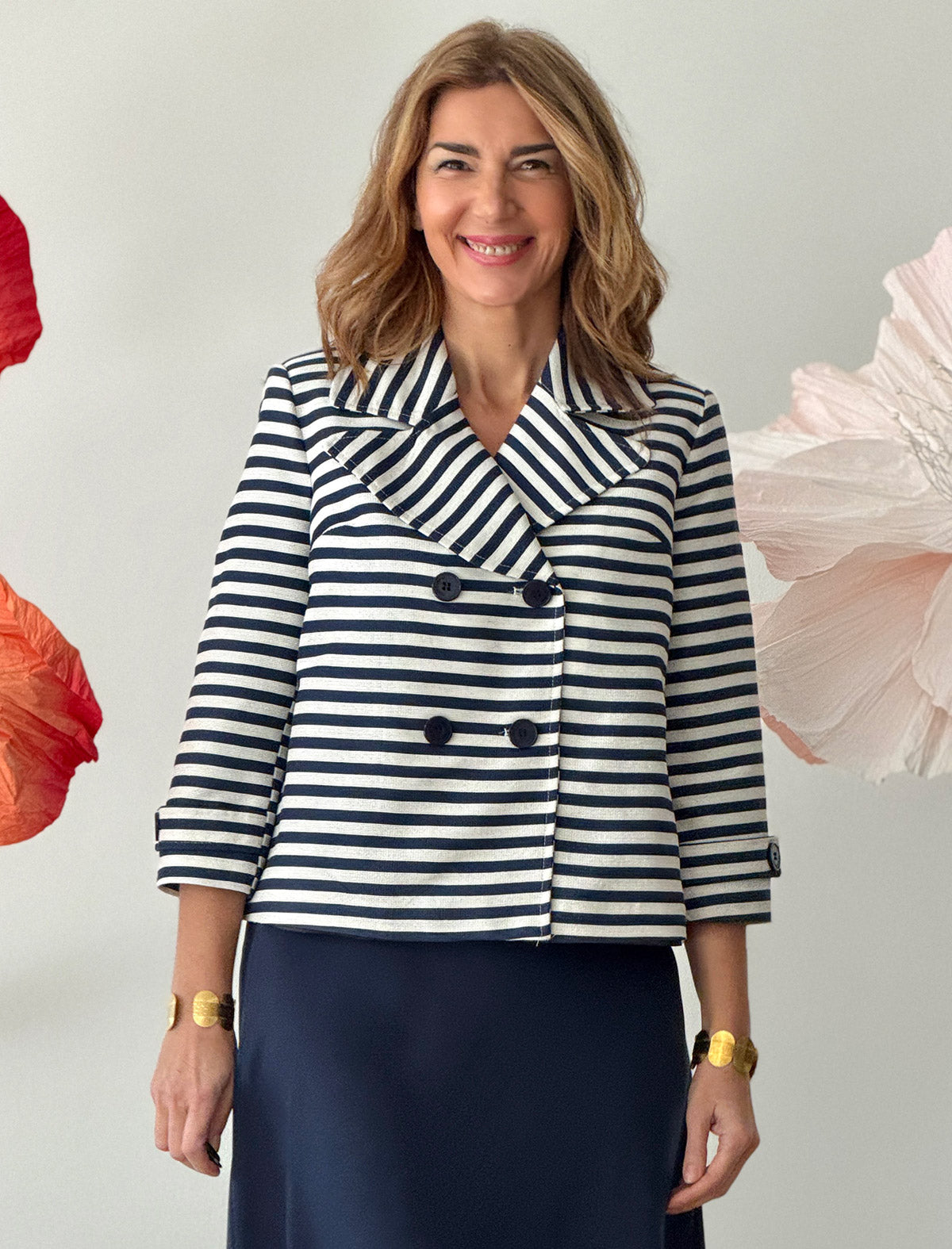 Chaqueta rayas marino superbonita