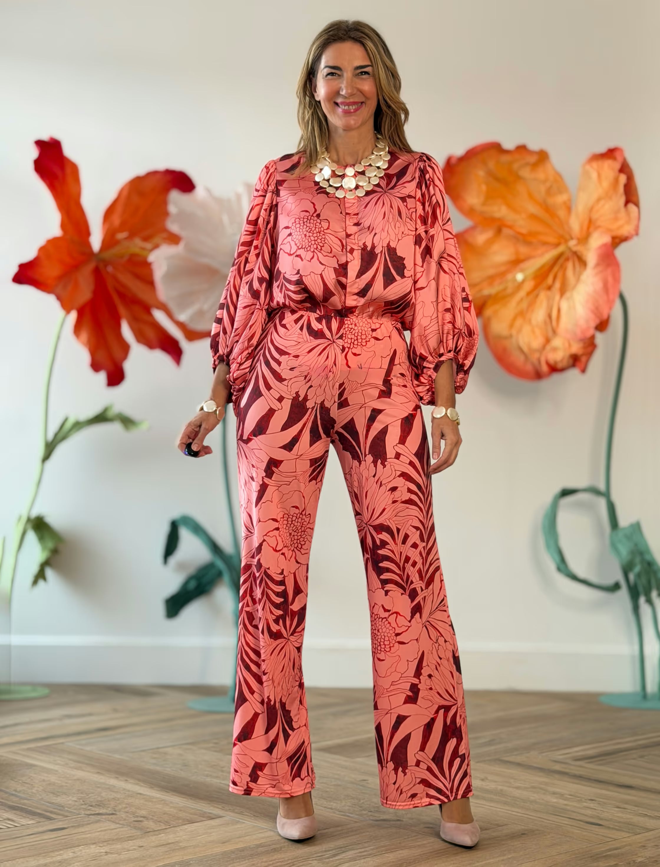 Pantalón palazzo Rosé