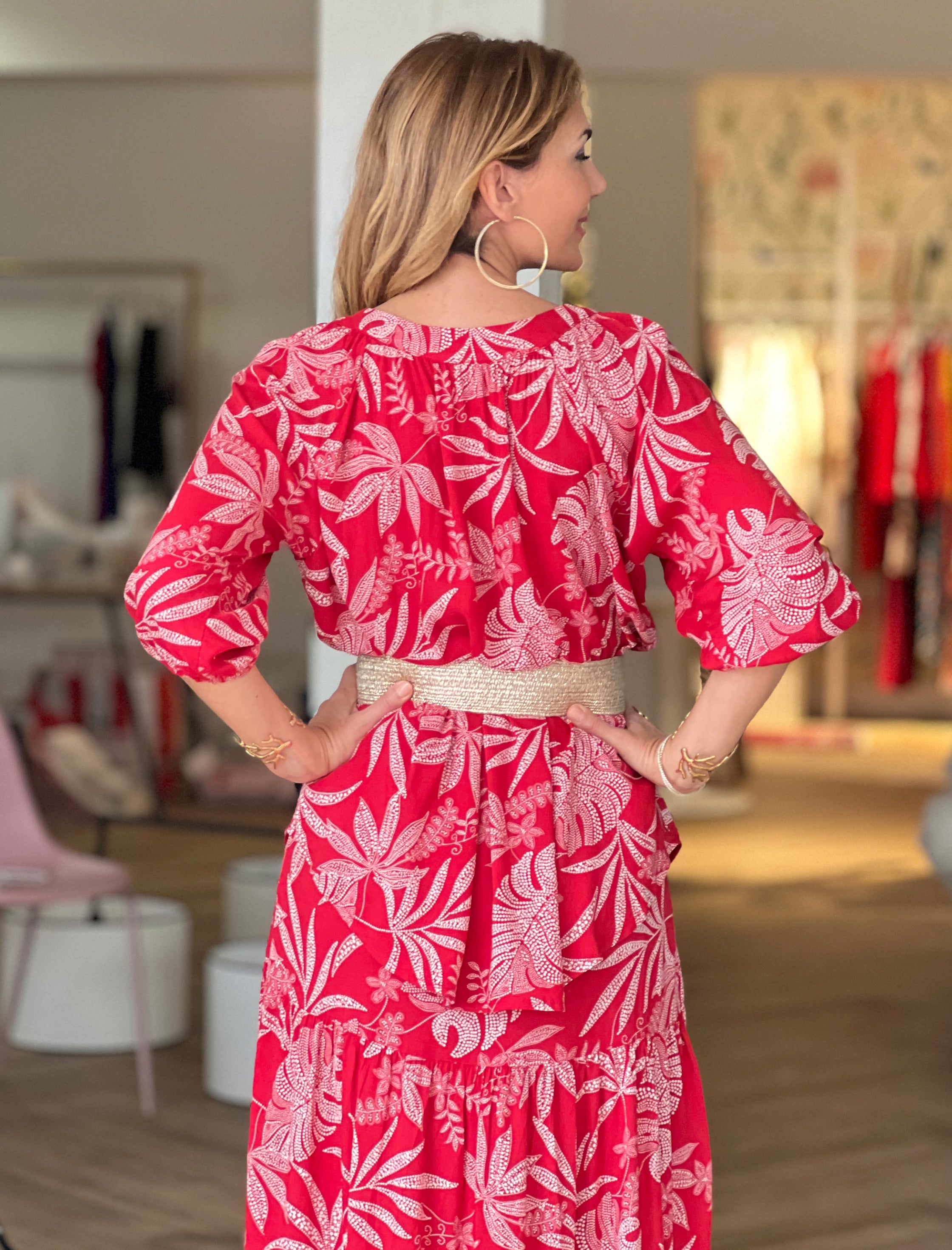 Camisa reversible de viscosa Palms