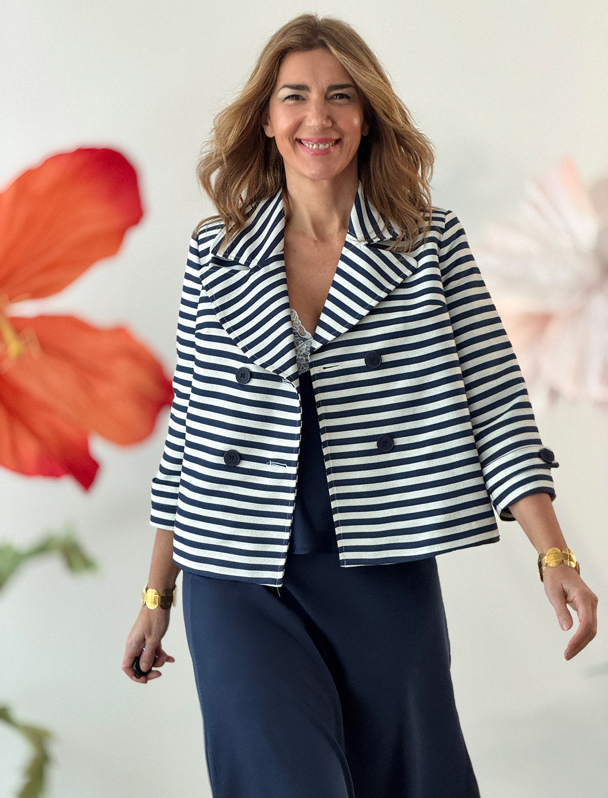 Chaqueta rayas marino superbonita