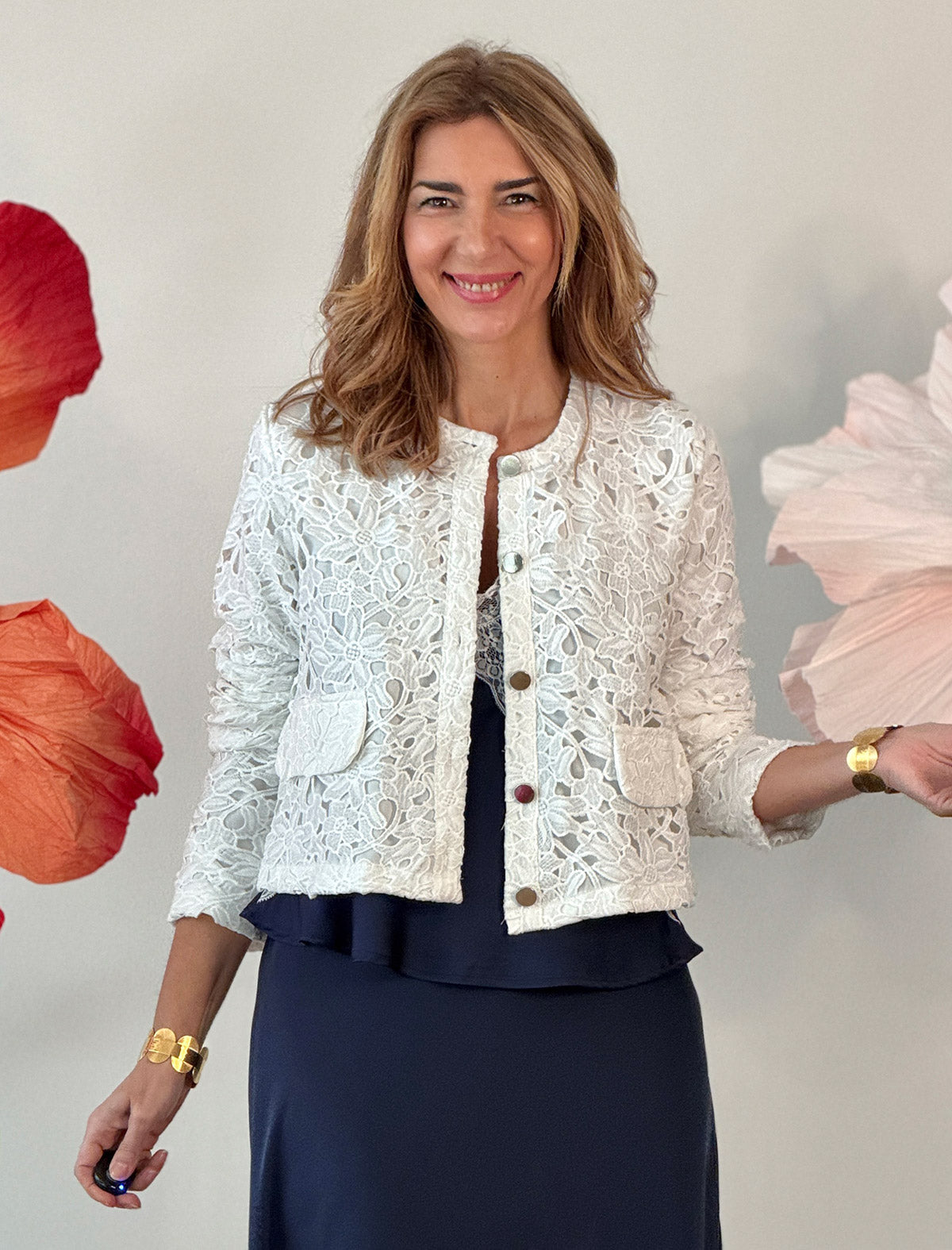 Chaqueta de encaje blanca ideal