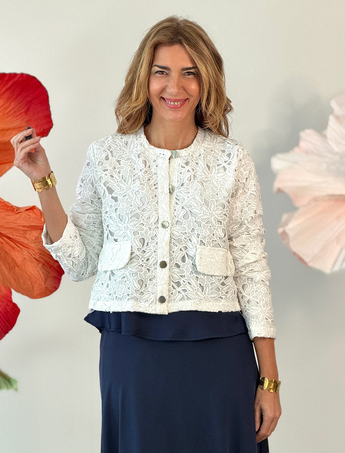 Chaqueta de encaje blanca ideal