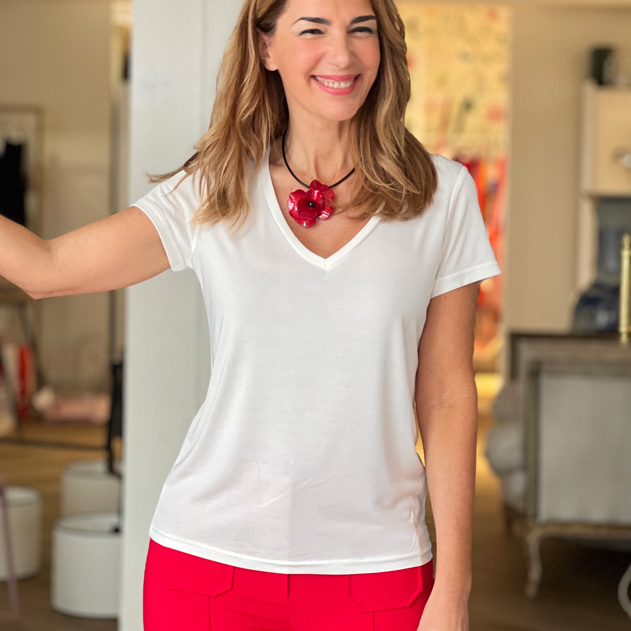 Camiseta fondo chic beige