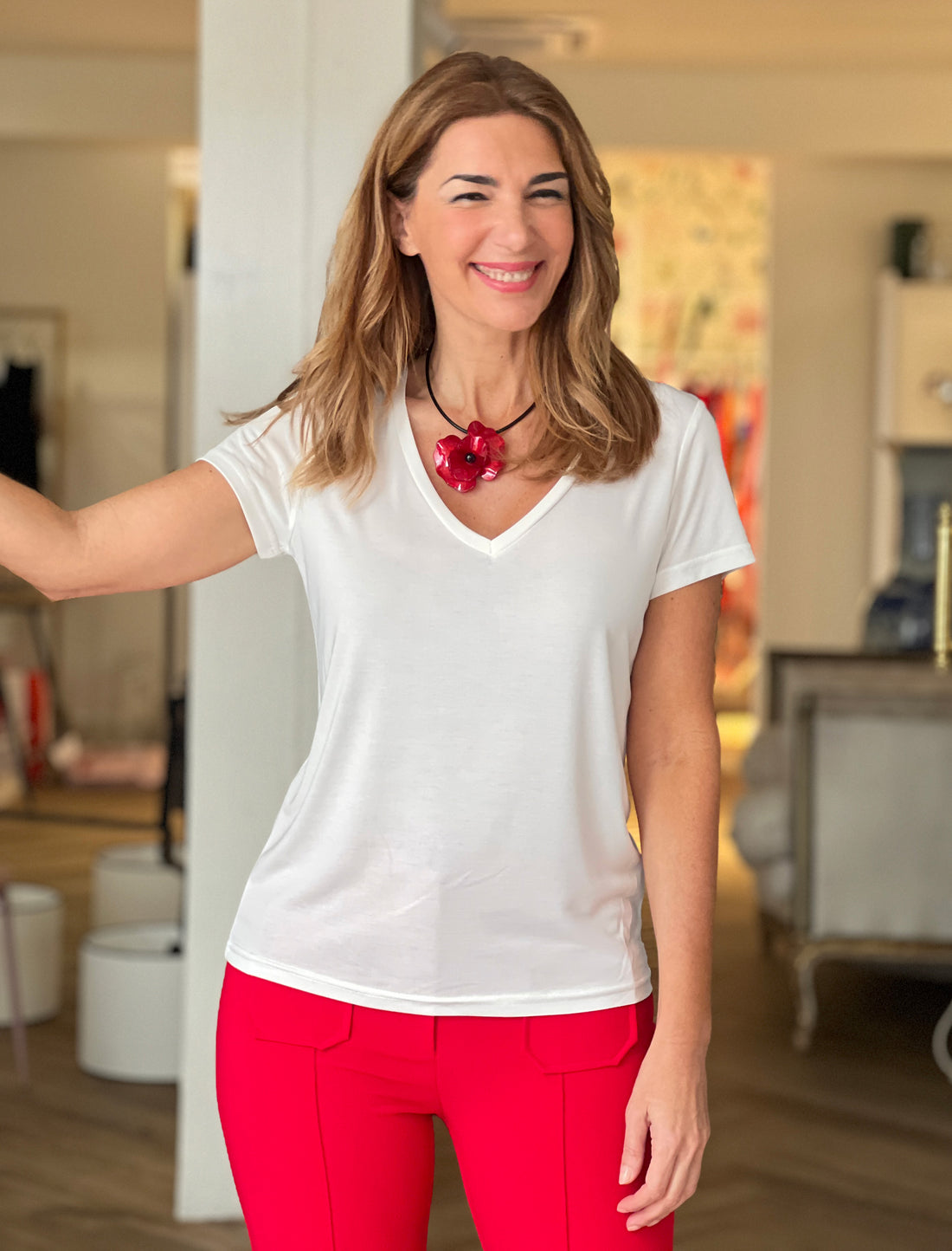 Camiseta fondo chic beige