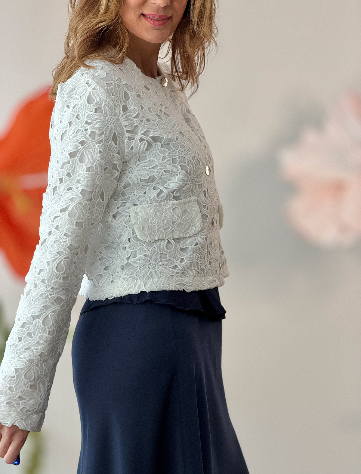 Chaqueta de encaje blanca ideal