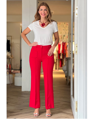 Pantalón ideal de bolsillos rojo
