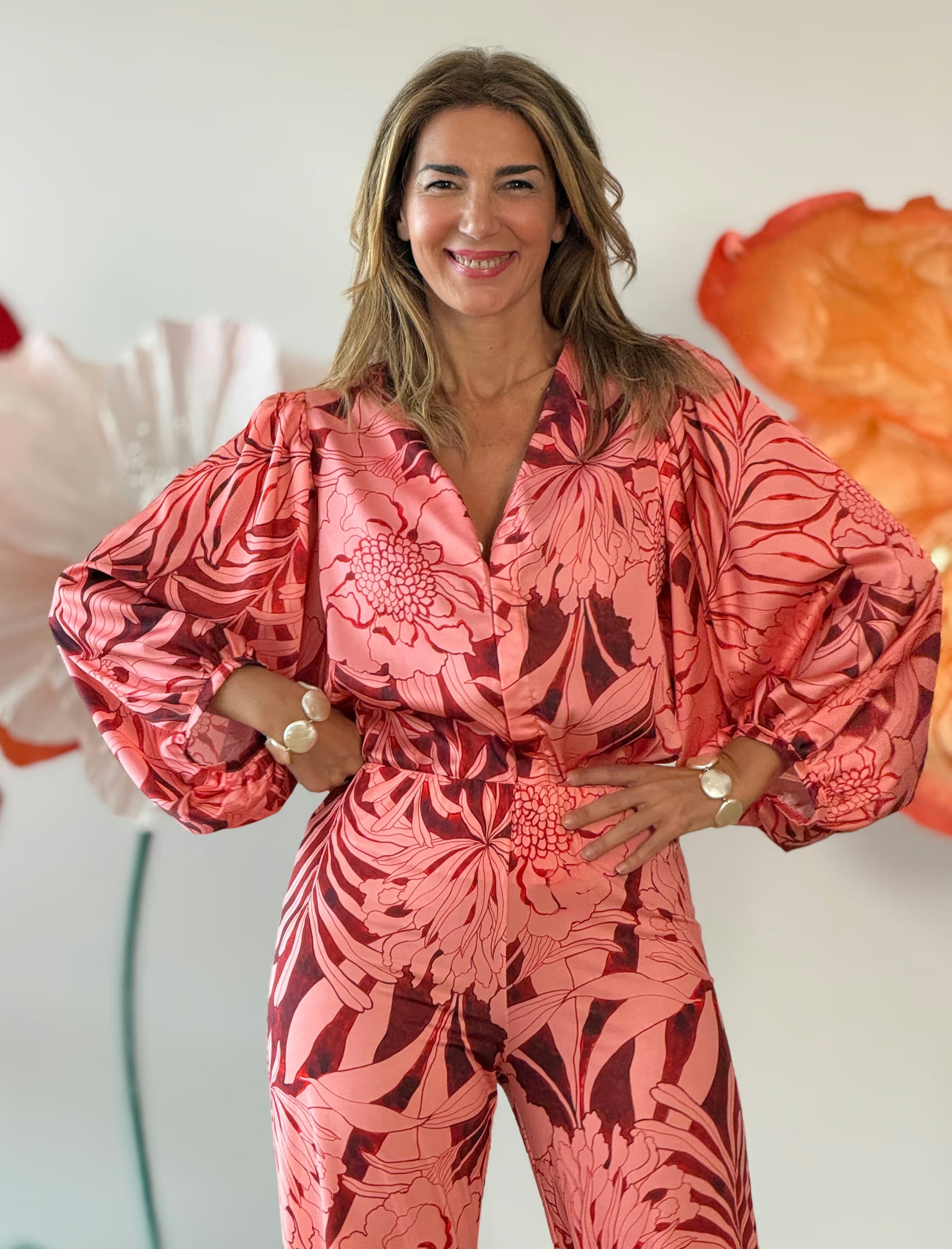 Camisa Rosé mangas espectaculares
