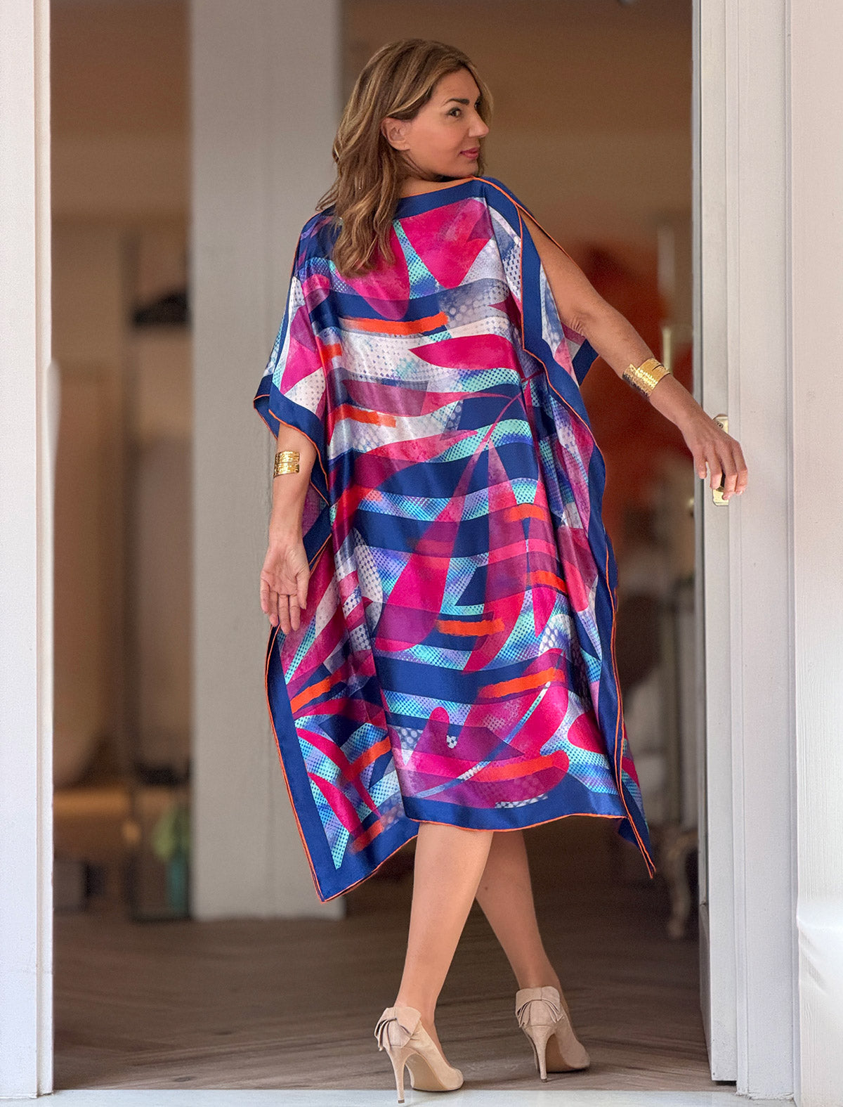 Vestido de seda azul Valerie