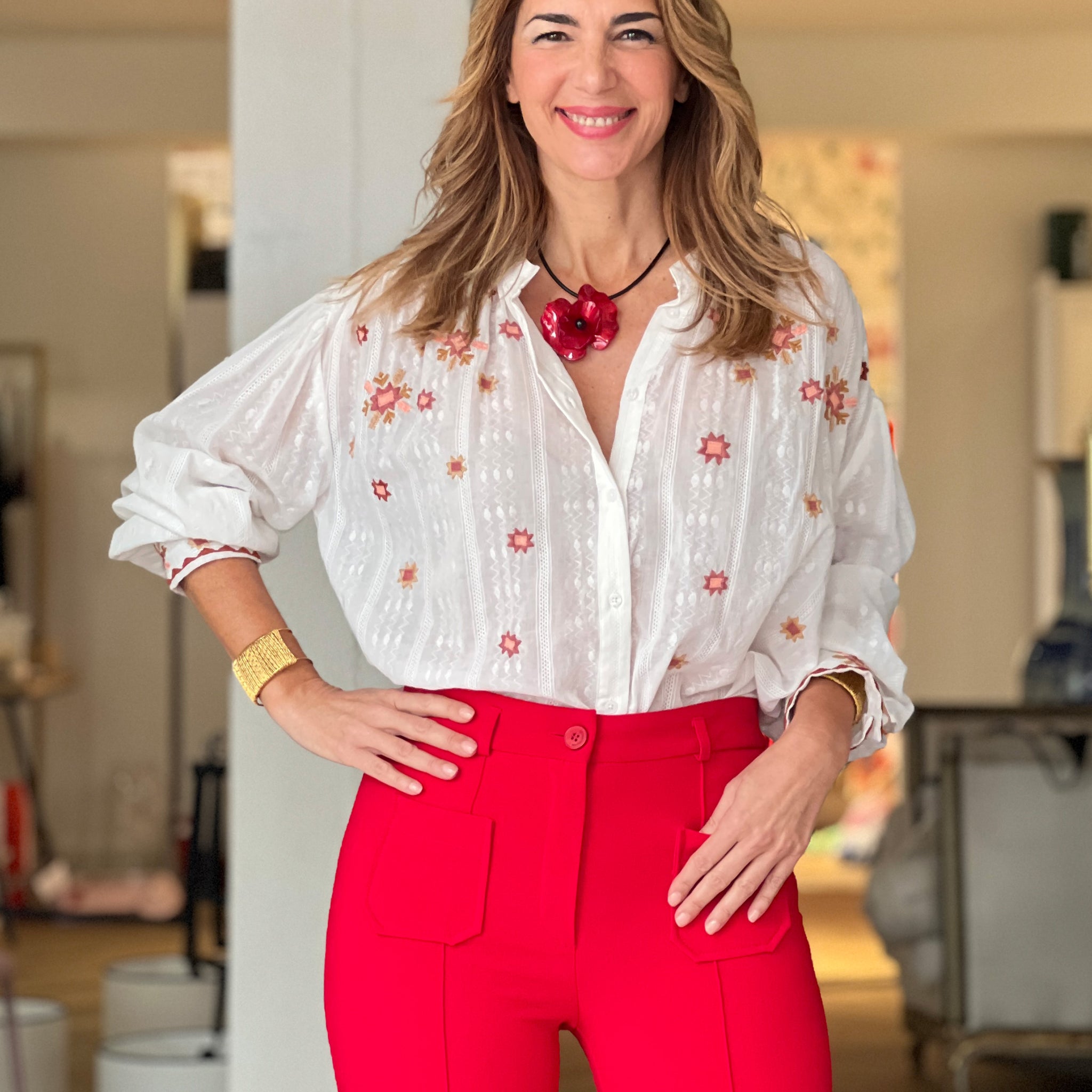 CAMISA BORDADA ARTESANA