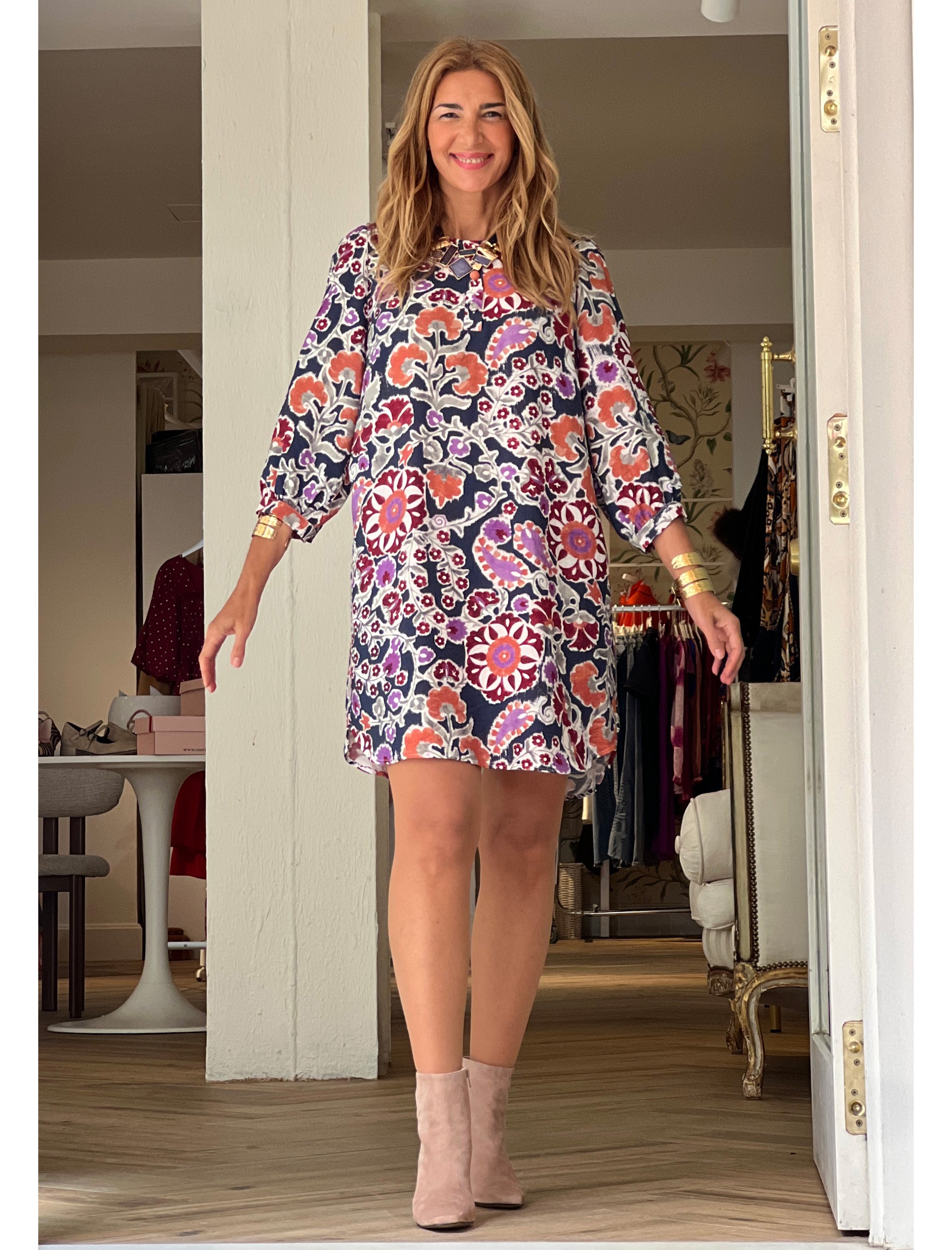 Vestido kaftán floral