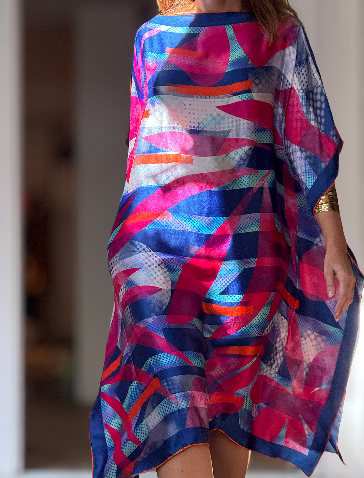 Vestido de seda azul Valerie