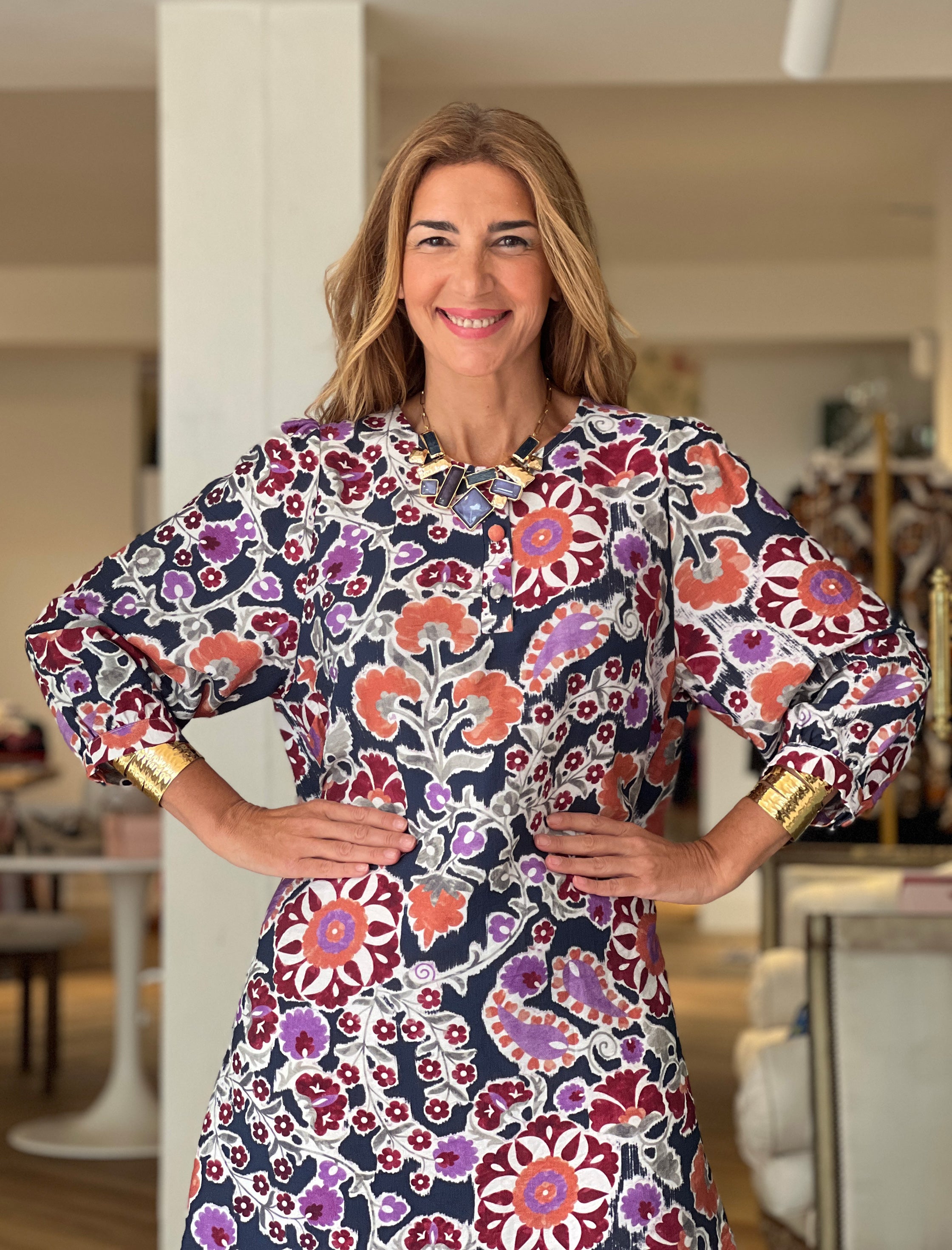 Vestido kaftán floral