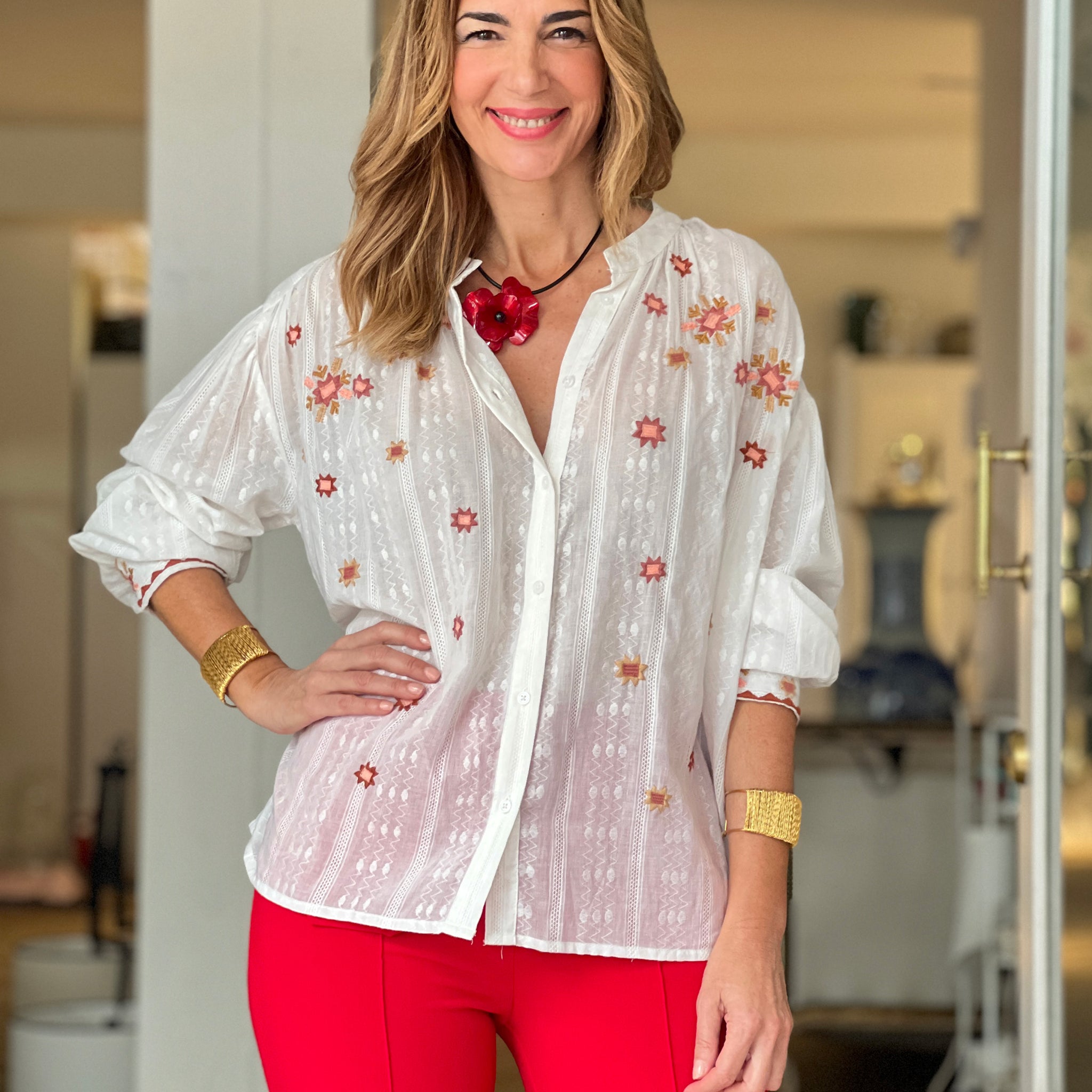 CAMISA BORDADA ARTESANA