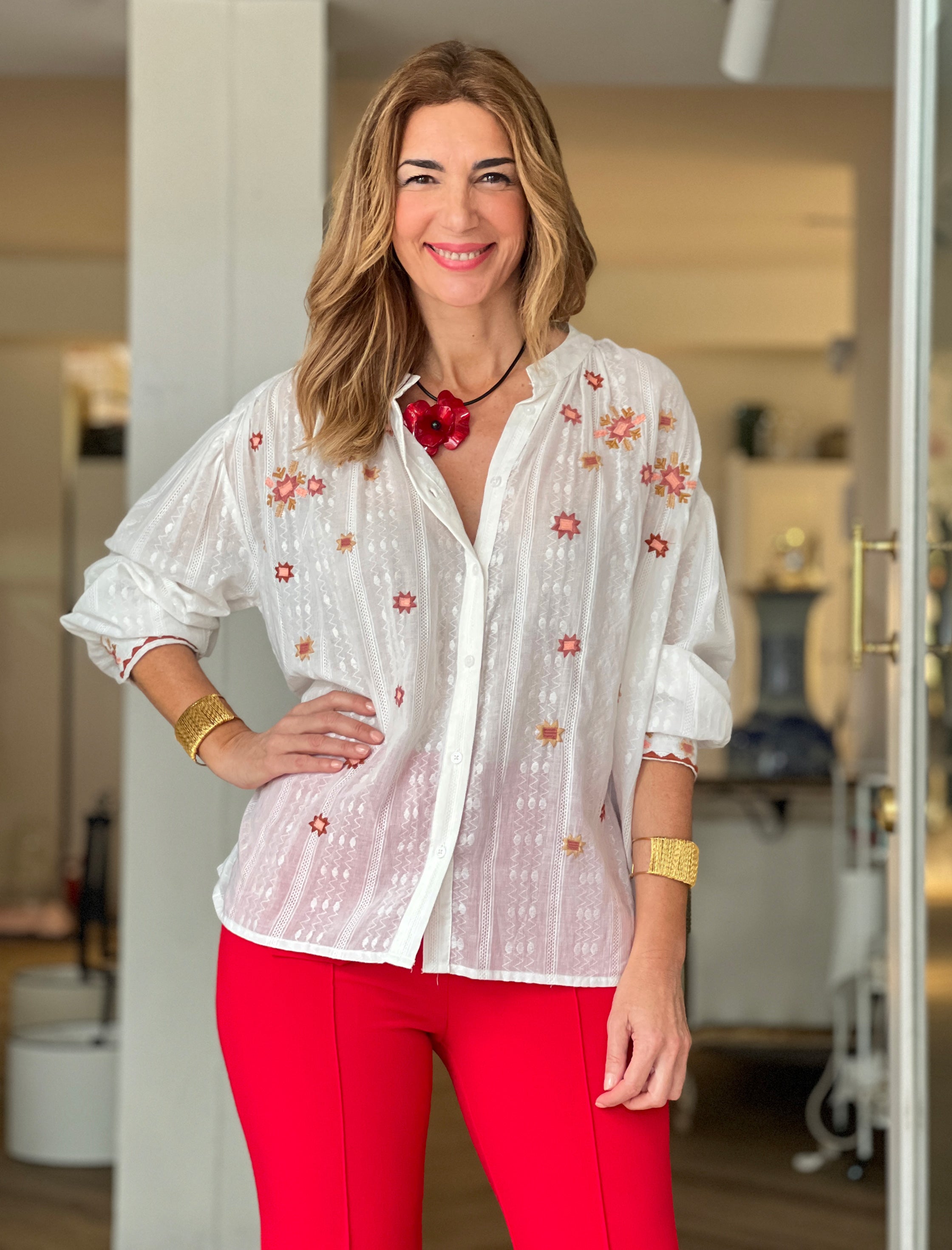 CAMISA BORDADA ARTESANA