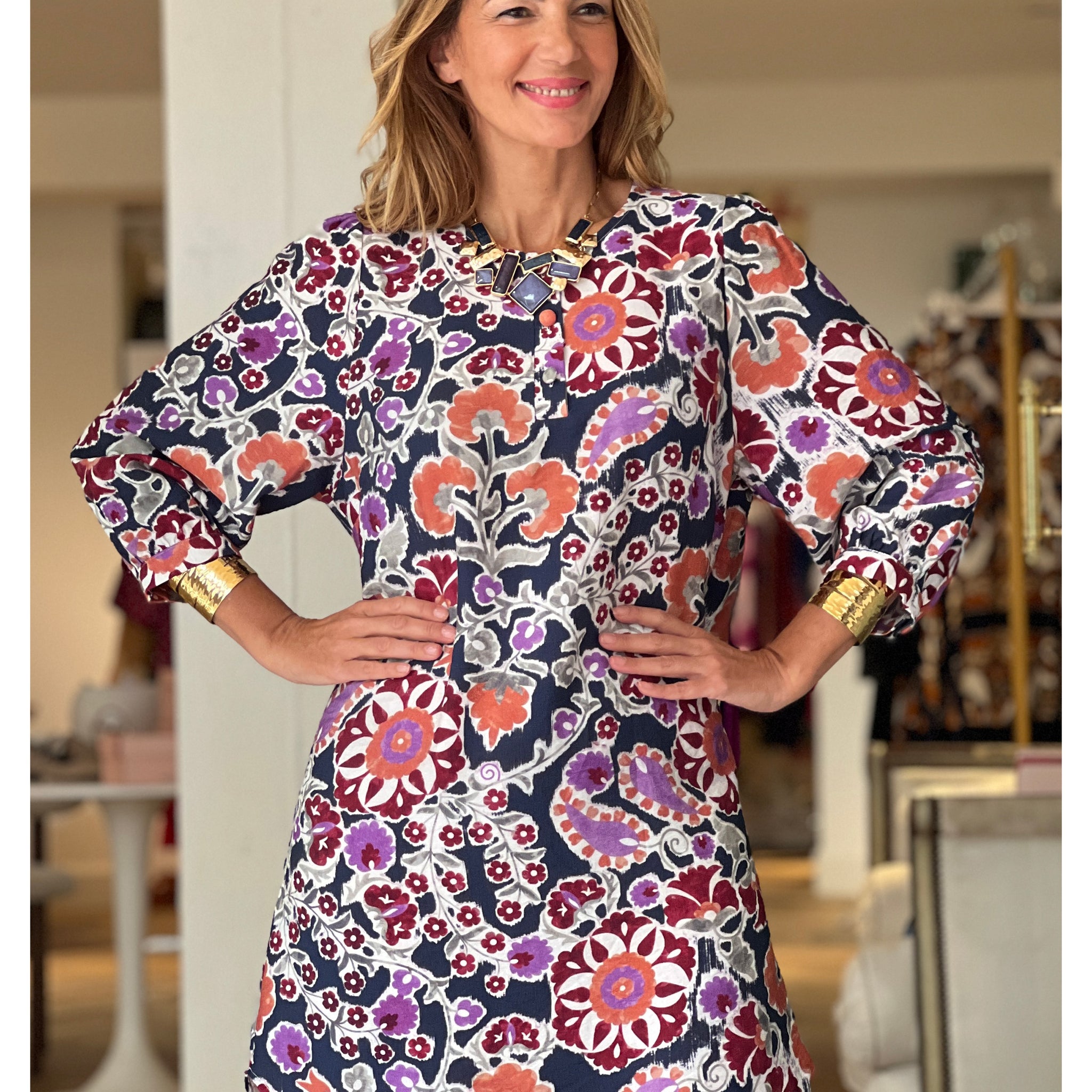 Vestido kaftán floral