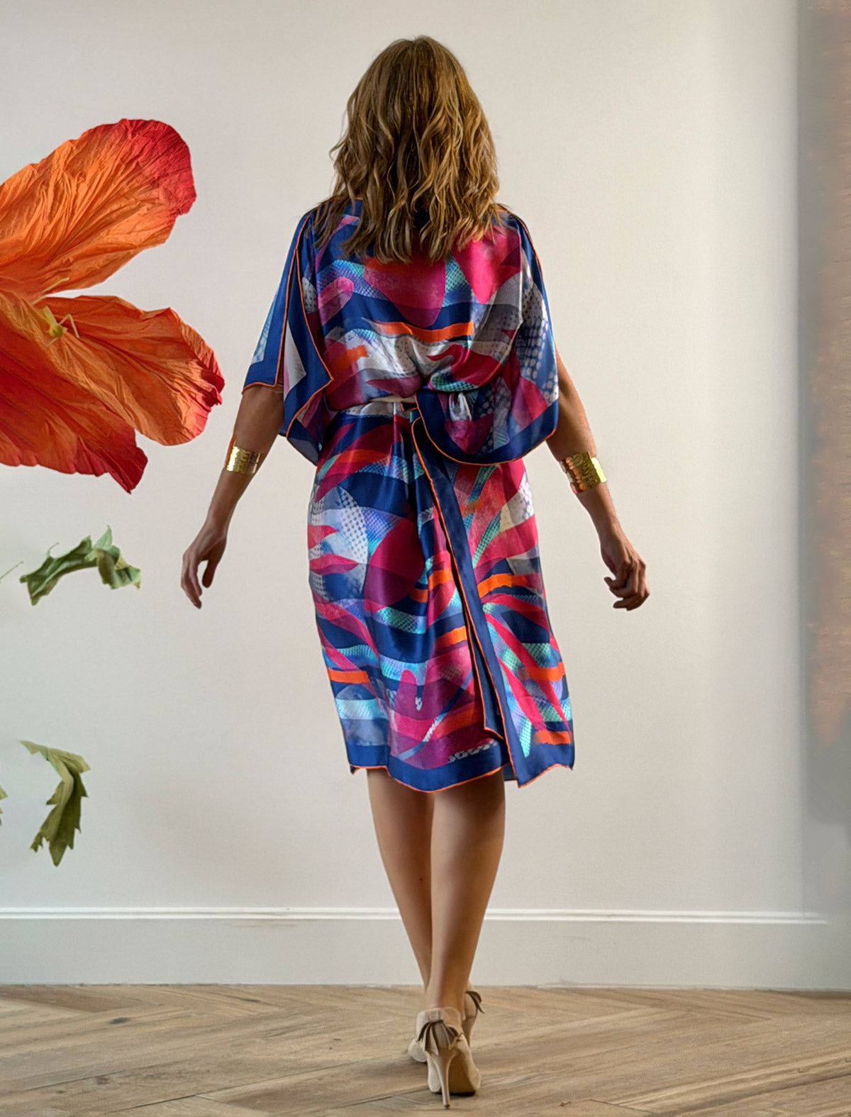 Vestido de seda azul Valerie