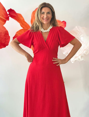 Vestido rojo largo