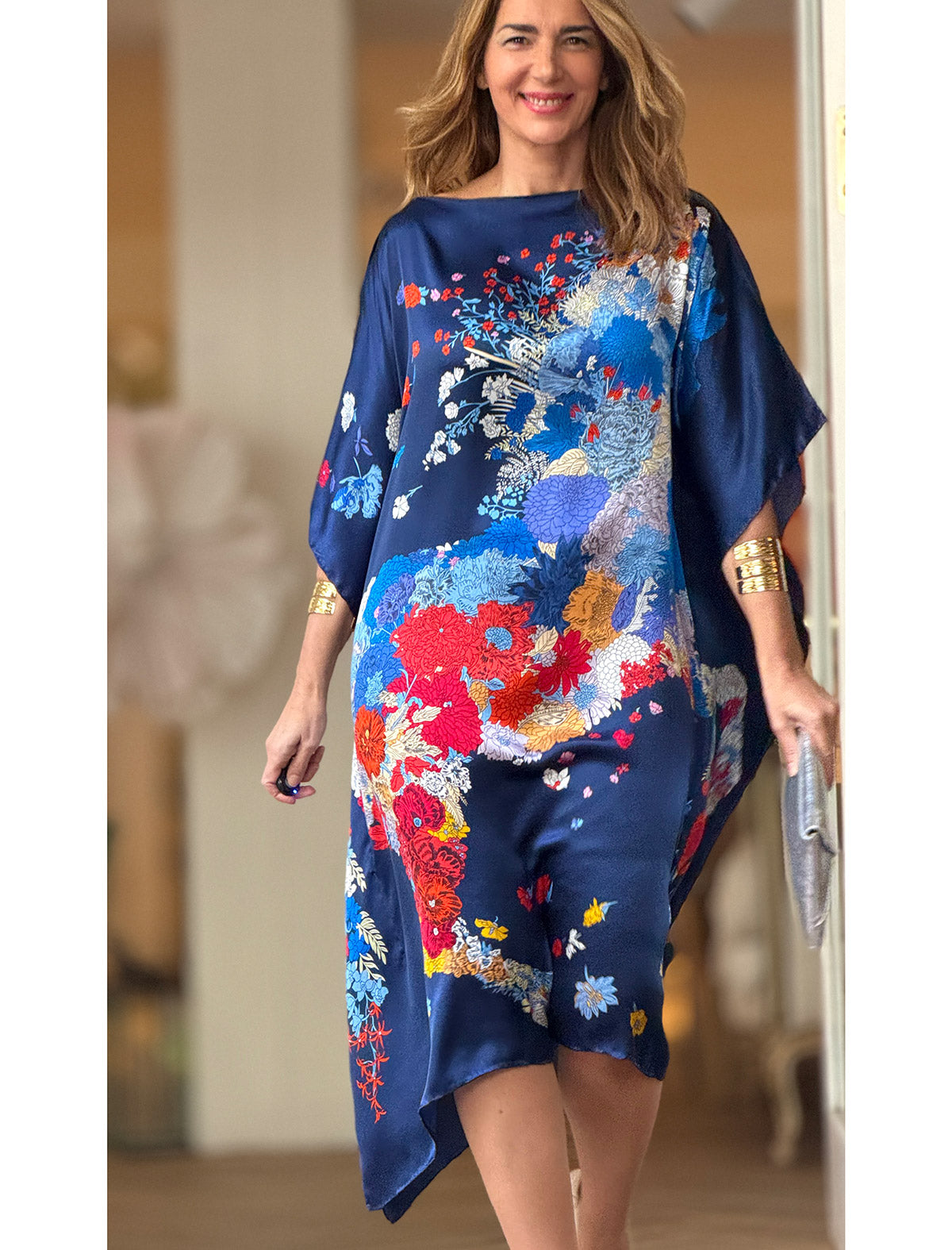 Vestido de seda Flor océano