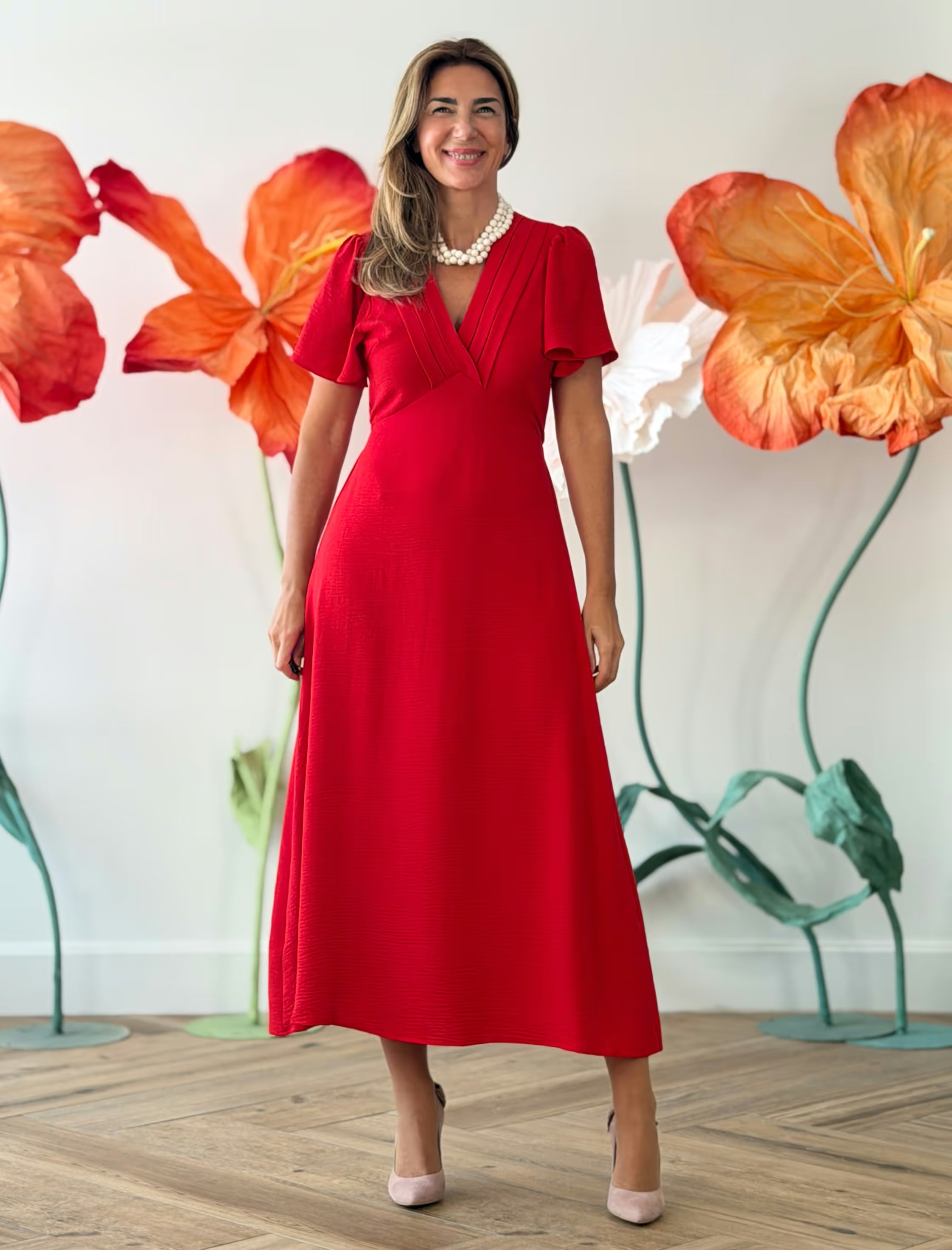 Vestido rojo largo