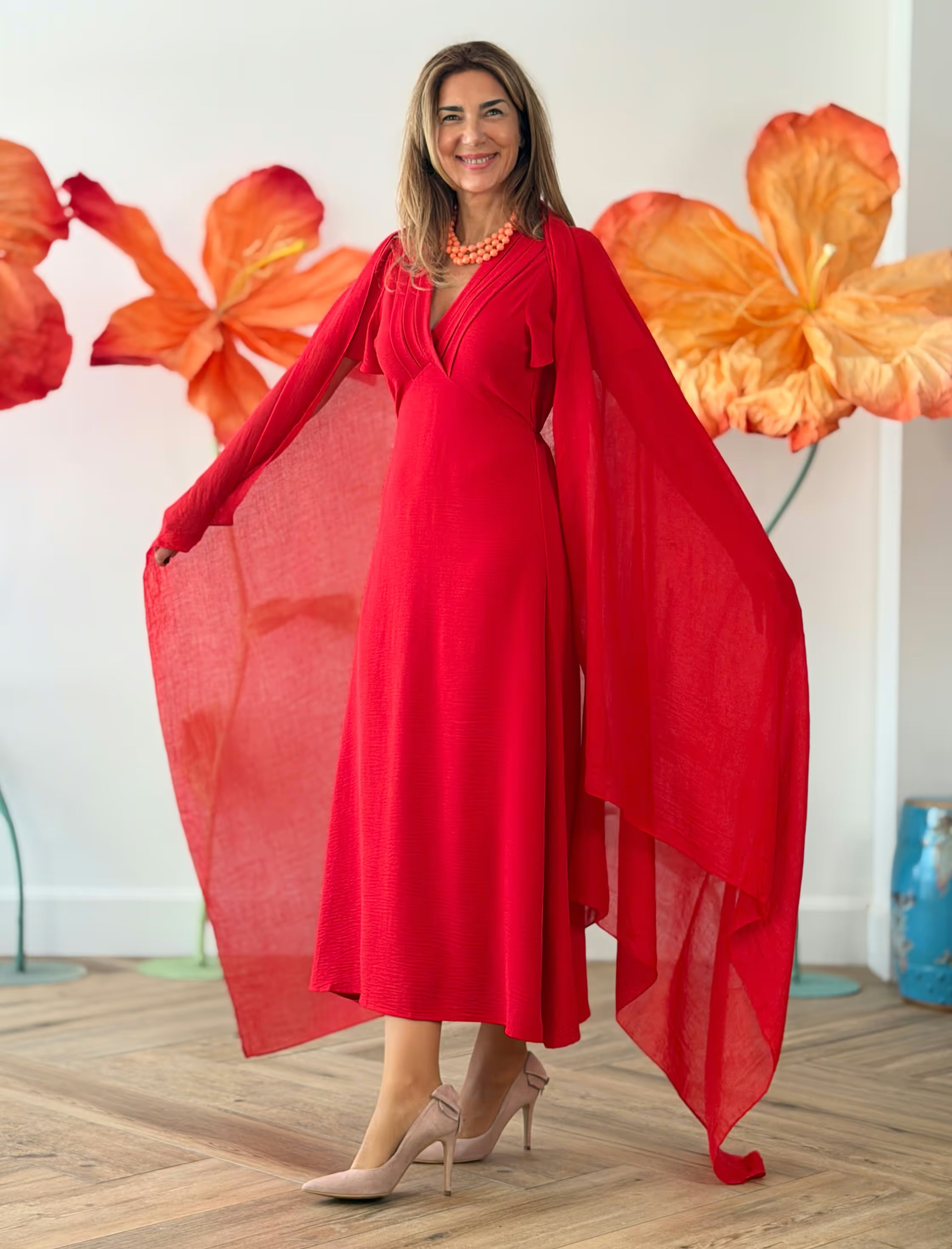 Vestido rojo largo