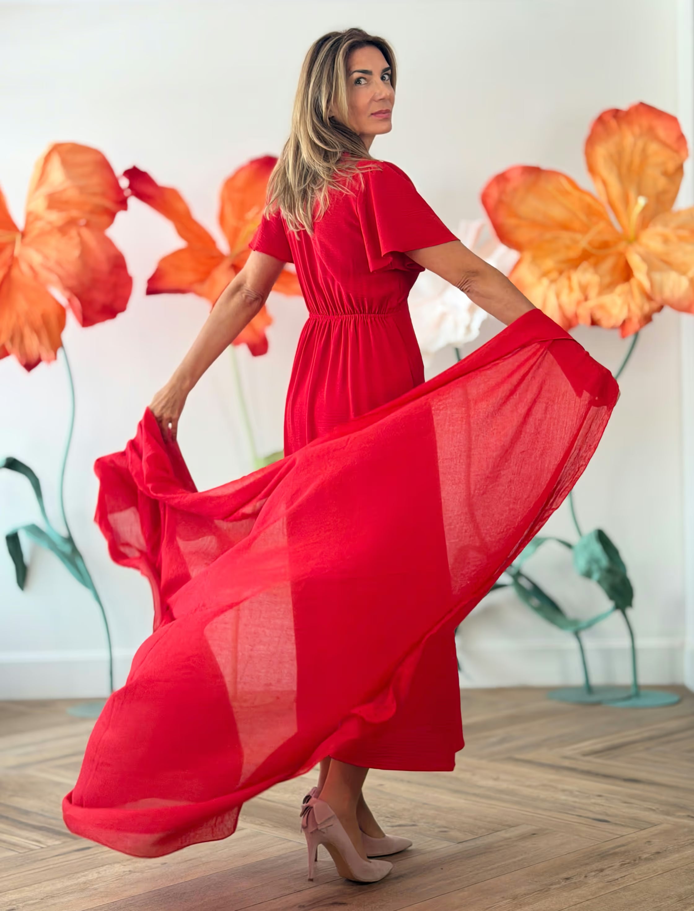 Pañuelo Para Todo De Viscosa Rojo