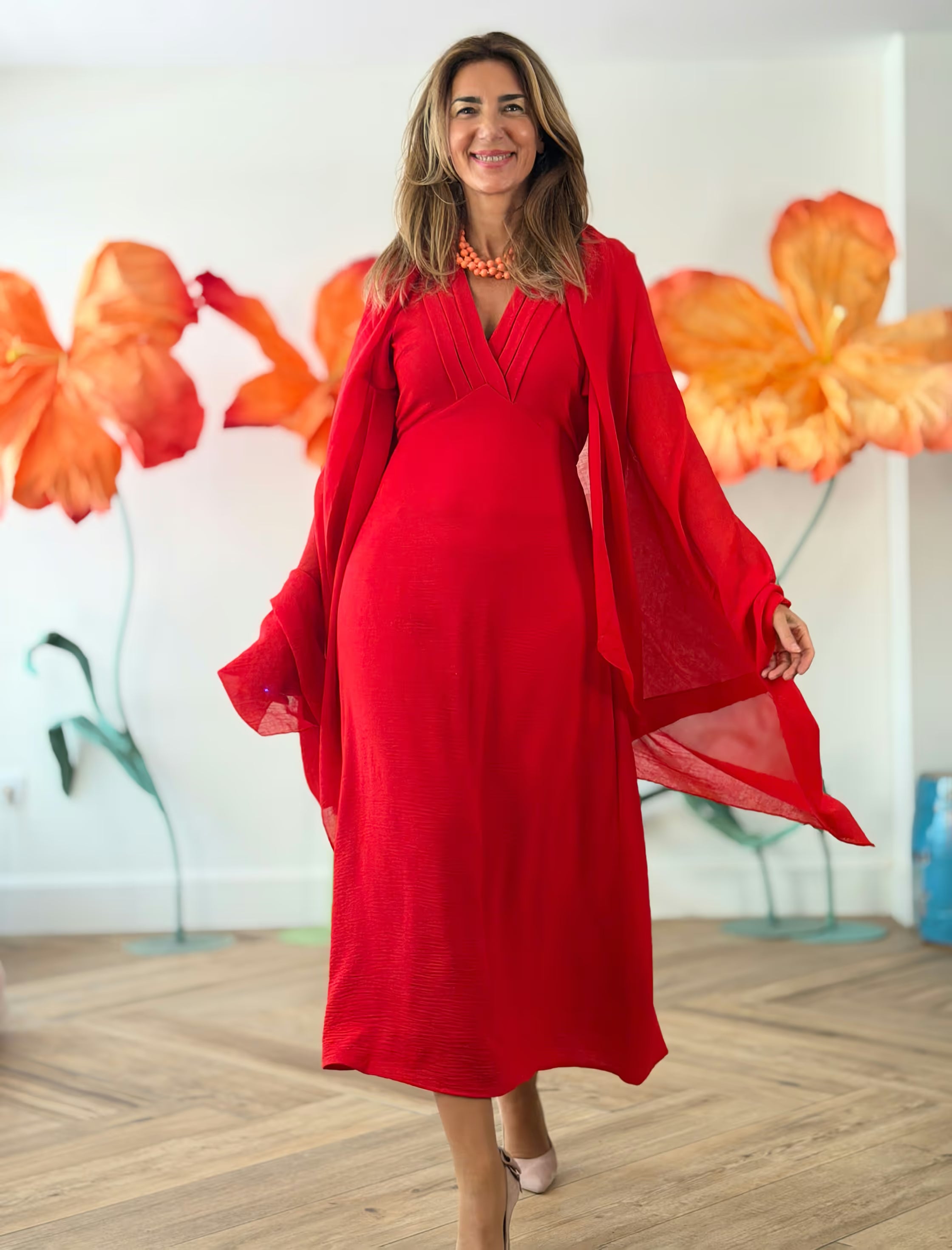 Vestido rojo largo