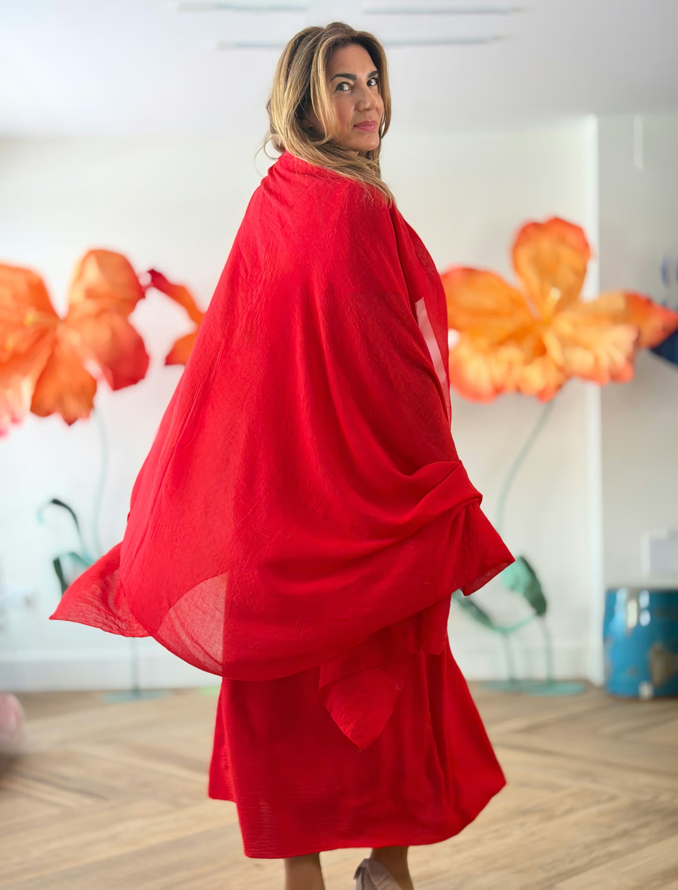 Pañuelo Para Todo De Viscosa Rojo