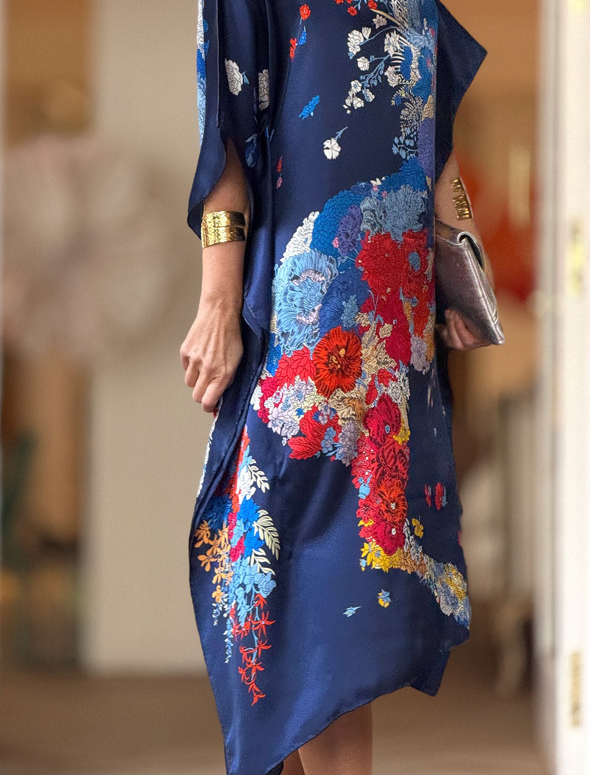 Vestido de seda Flor océano